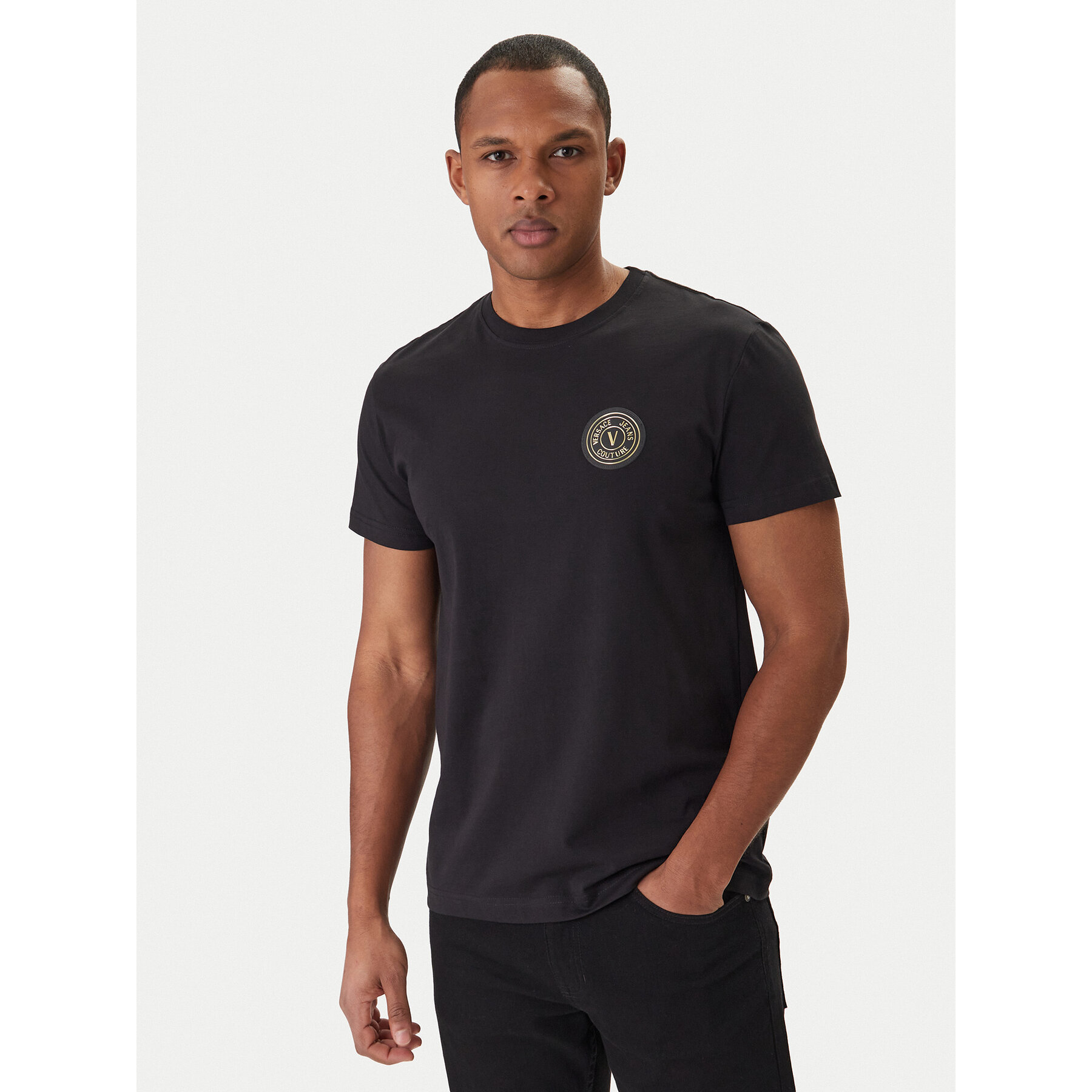 Versace Jeans Couture T-Shirt 80GAHT03 CJ00T Schwarz Regular Fit