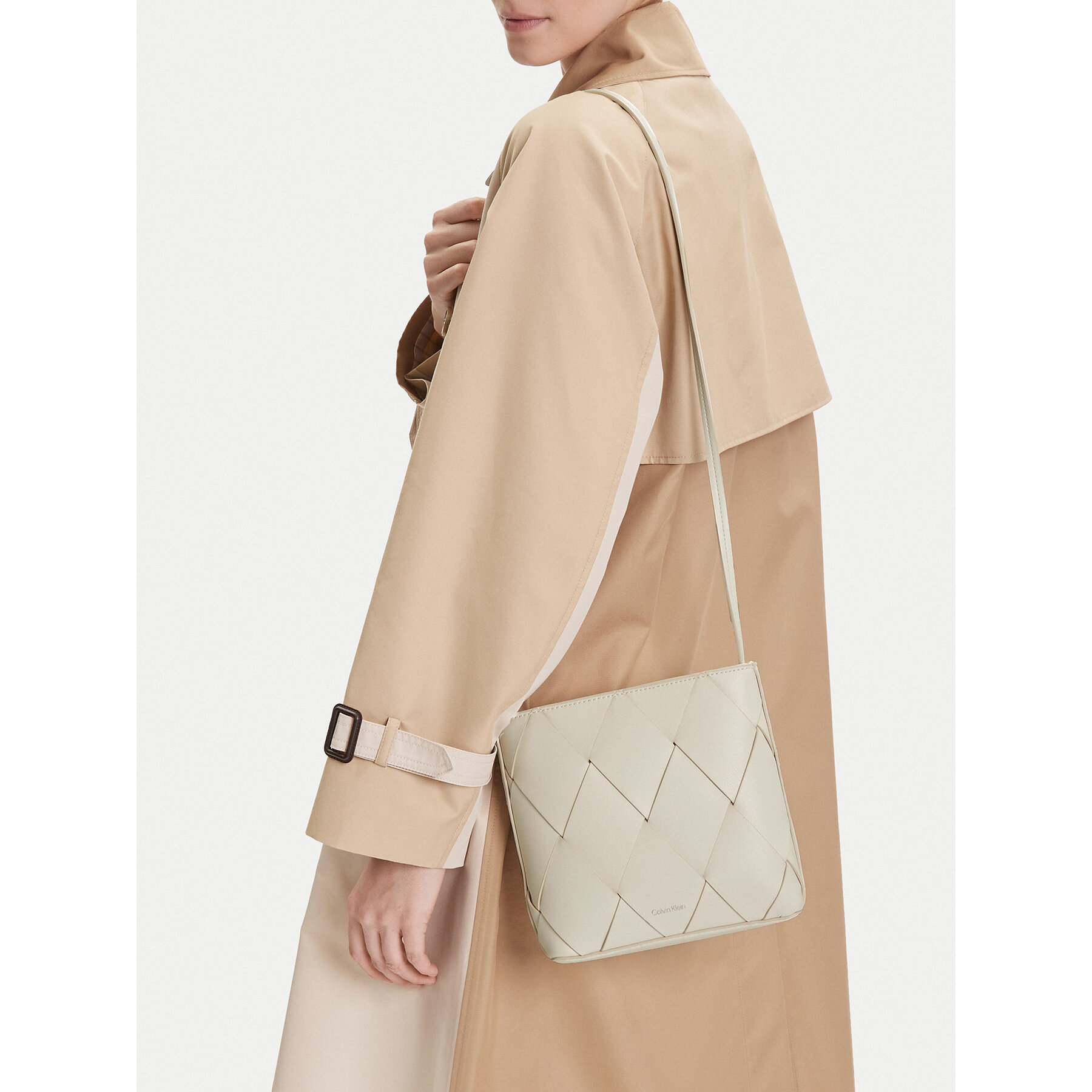 Τσάντα Calvin Klein Ck Woven Square Crossbody K60K612991 Κρεμ