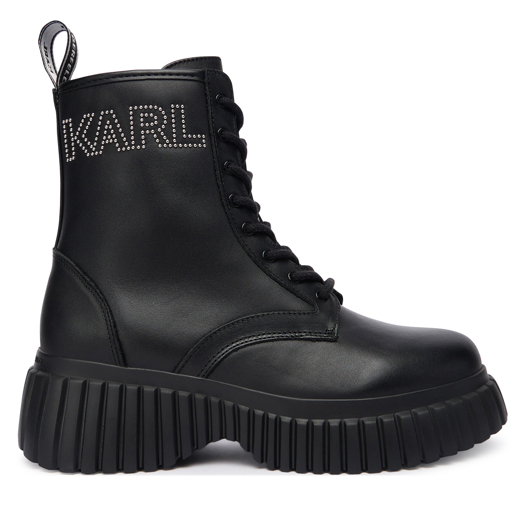 Šnurovacia obuv KARL LAGERFELD KL44475 Čierna