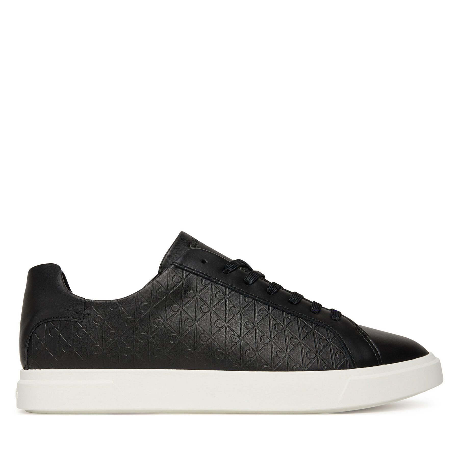 Sneakersy Calvin Klein Low Pro Cups Lace Up Lth Aop HW0HW02817 Černá