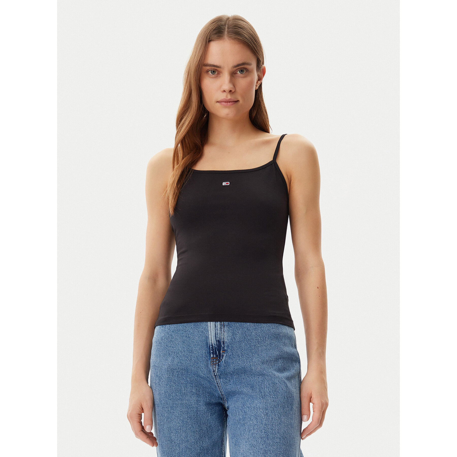 Tommy Jeans Felső Essential DW0DW20675 Fekete Slim Fit