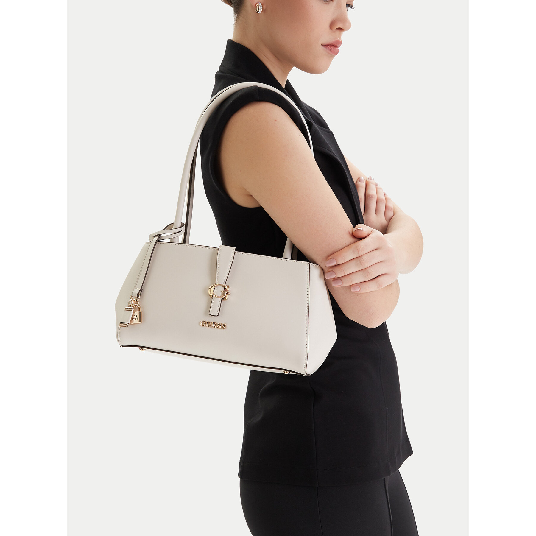 Geantă Guess Carrie HWVG98 96080 Écru