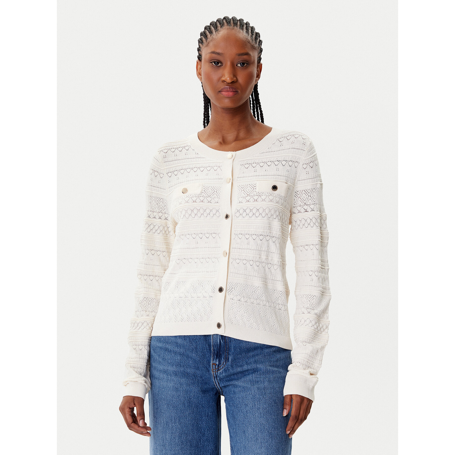 Morgan Strickjacke 252-MNAHIA Beige Slim Fit