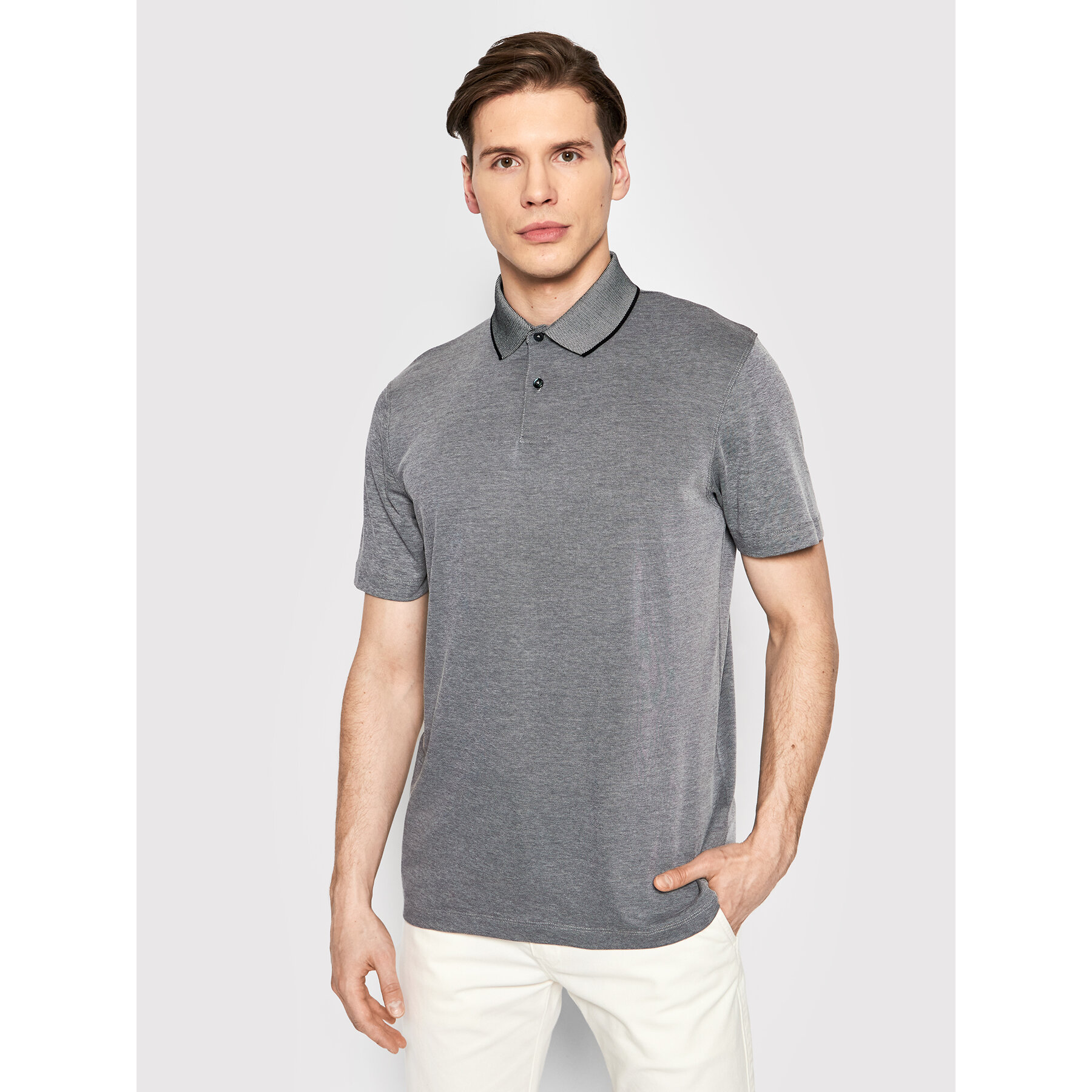 Selected Homme Polo Leroy 16082844 Grigio Regular Fit