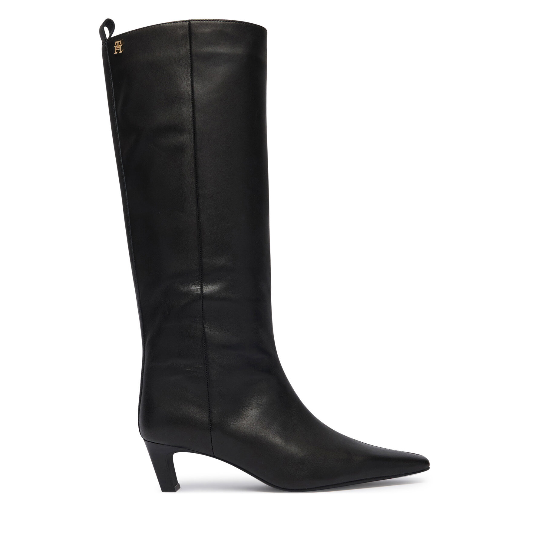 Cizme Tommy Hilfiger Kitten Heel Leather High Boot FW0FW09568 Negru