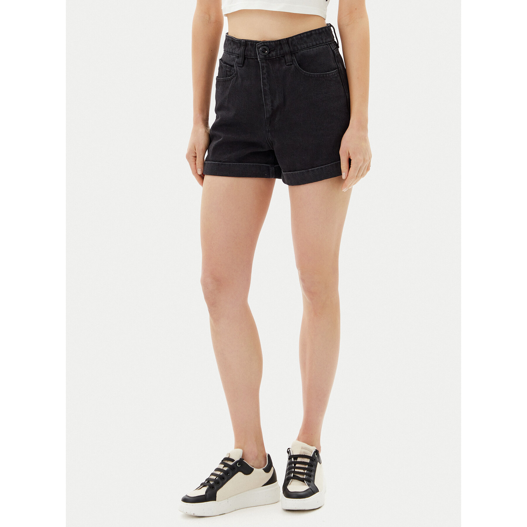 Volcom Jeansshorts Weelow B2012300 Schwarz Slim Fit