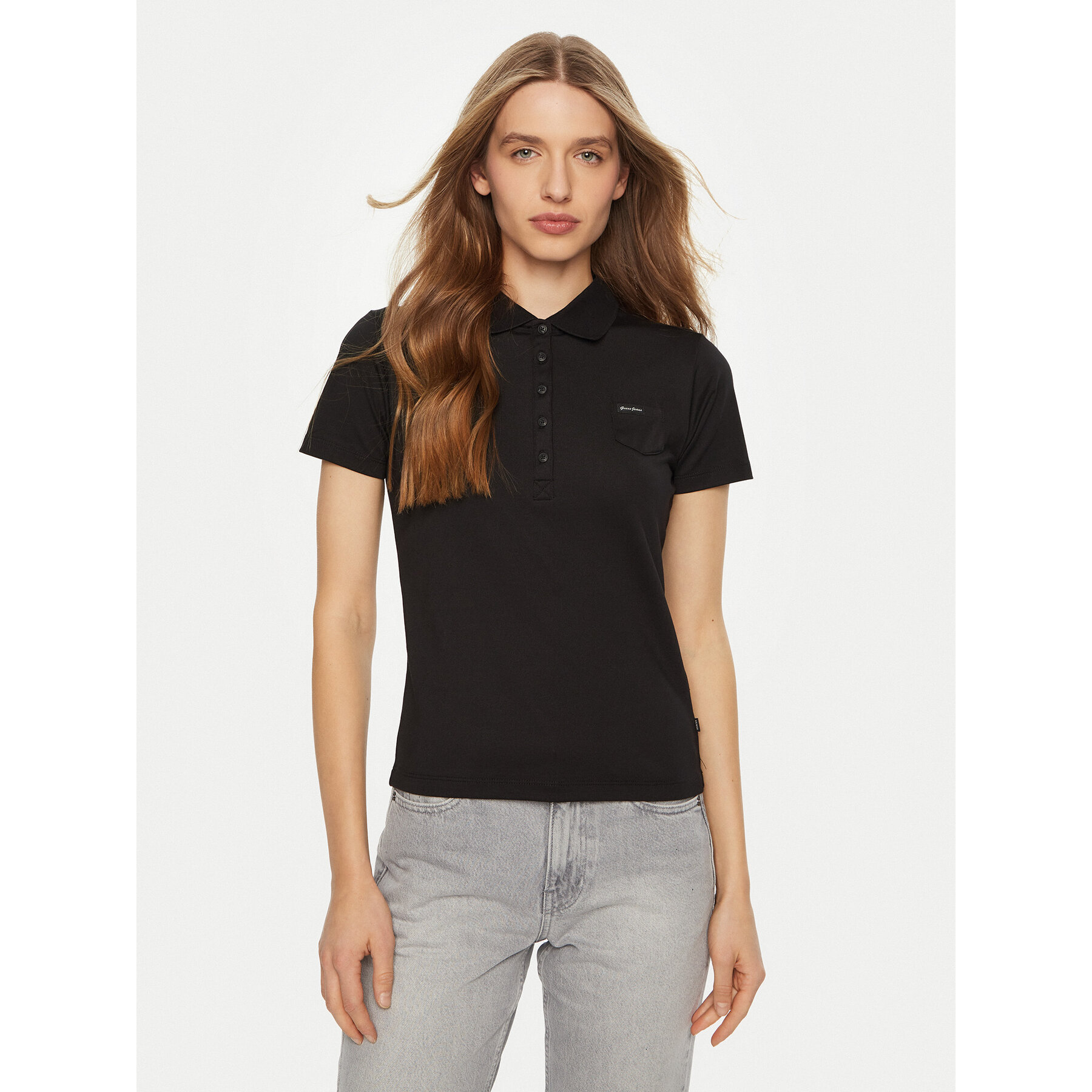 Guess Guess Polo W5RP4 7KARS2 Μαύρο Regular Fit