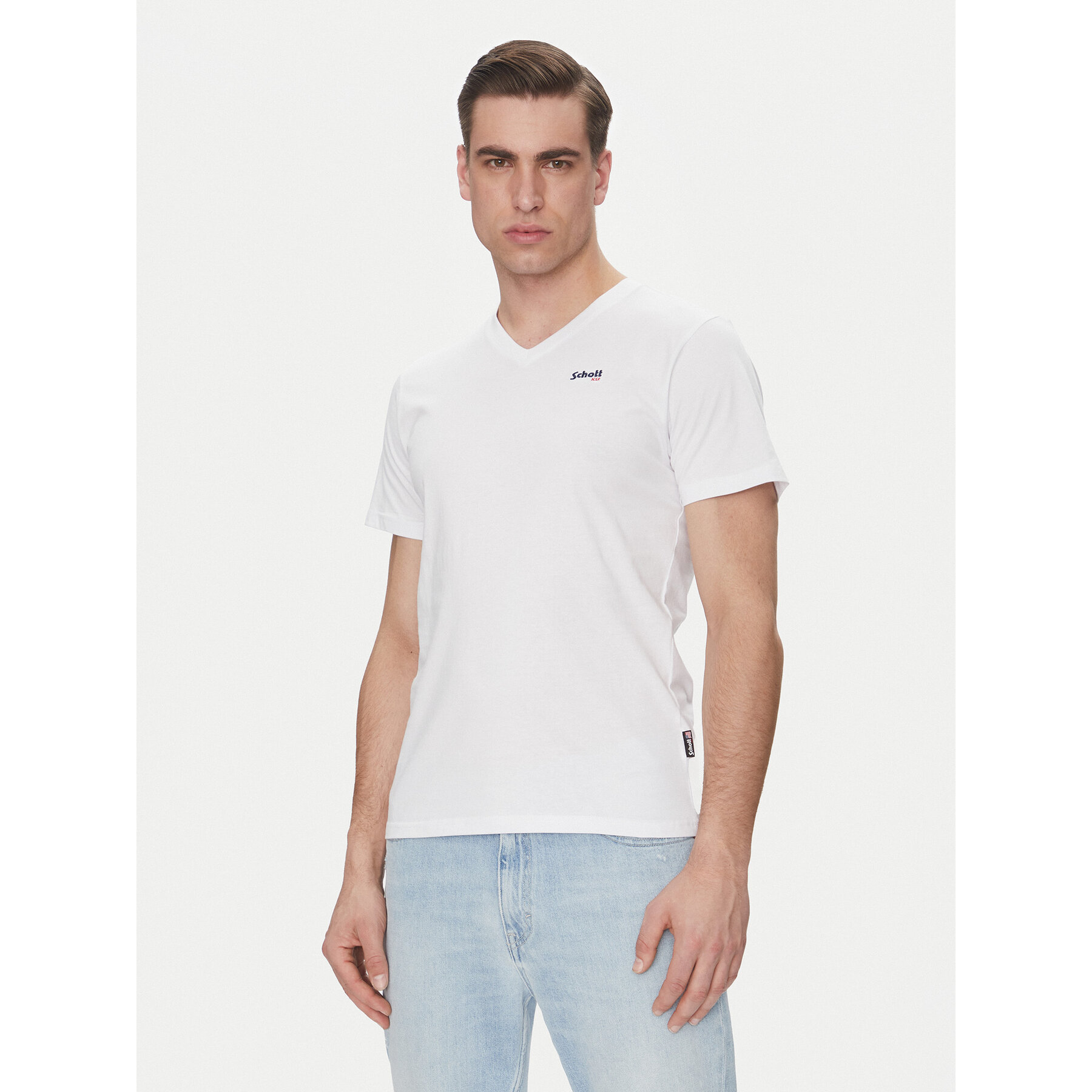 SCHOTT N.Y.C. SCHOTT N.Y.C. T-Shirt TSCASUALV Λευκό Regular Fit