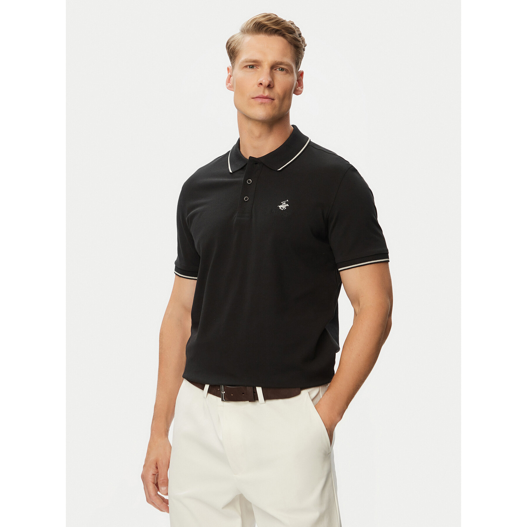 Beverly Hills Polo Club Polo majica P-SS26M-P42561 Črna Regular Fit