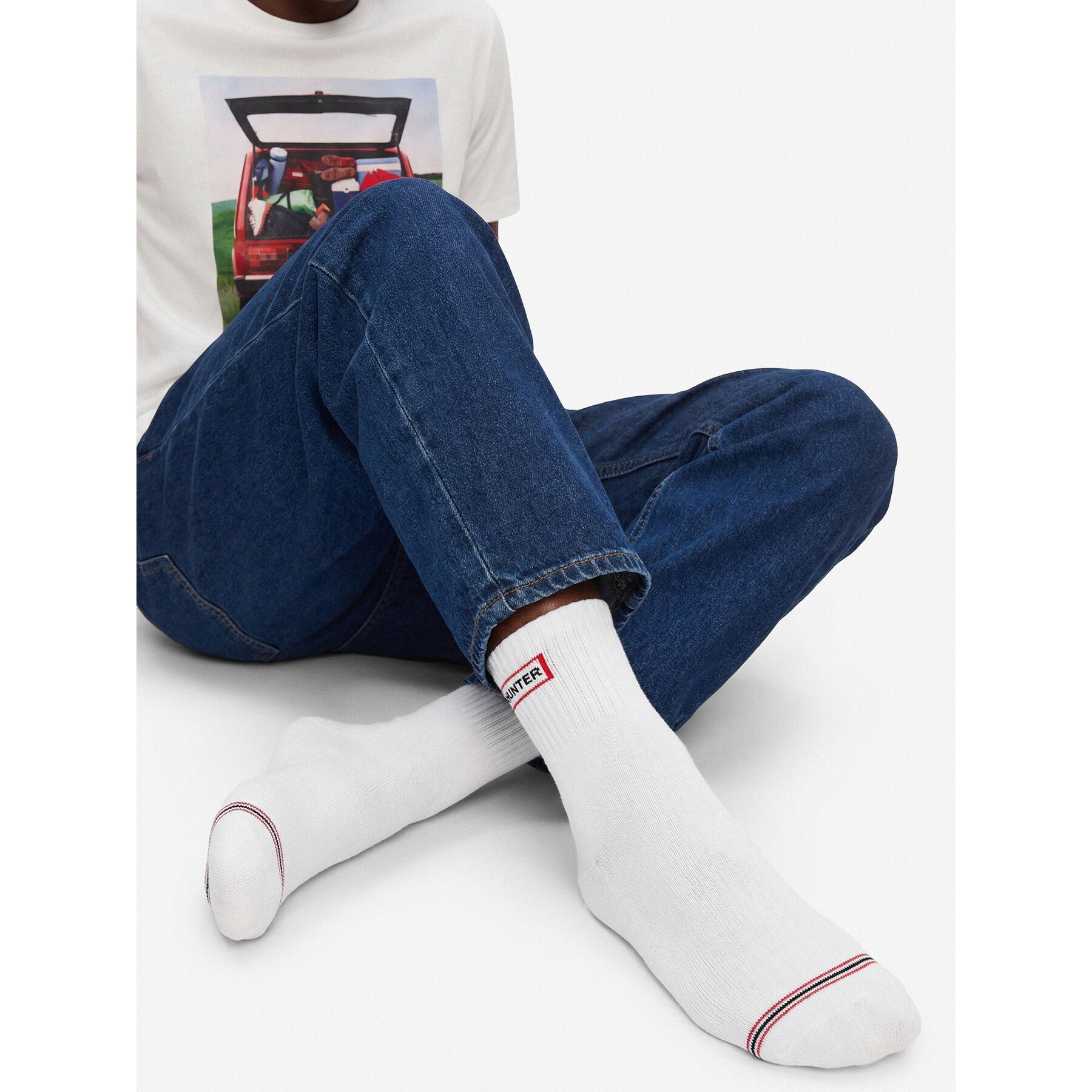 Дълги чорапи Hunter AS_HUNTER_01Z_SS25 (3-PACK) Бял