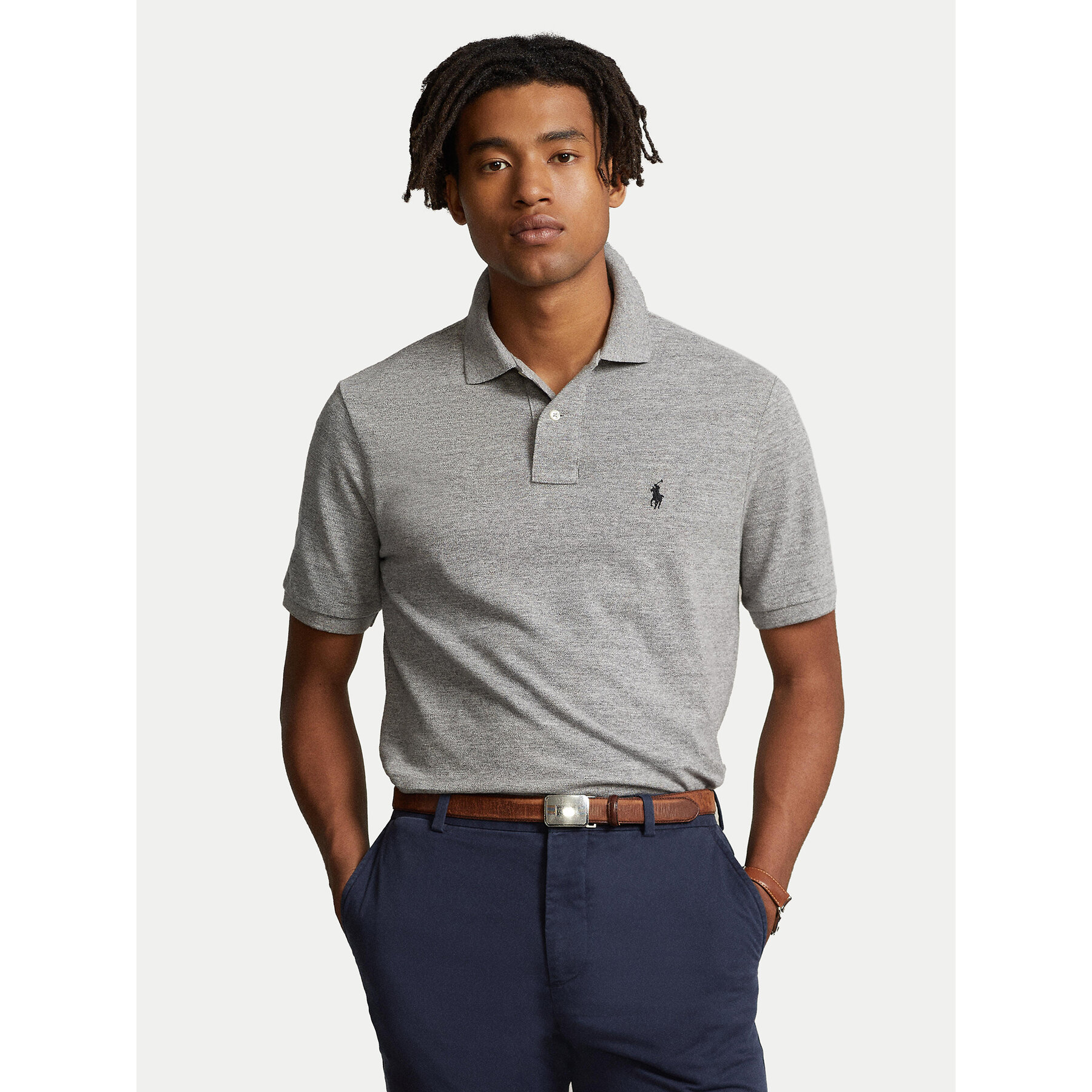 Polo Ralph Lauren Polo 710666998006 Γκρι Custom Slim Fit