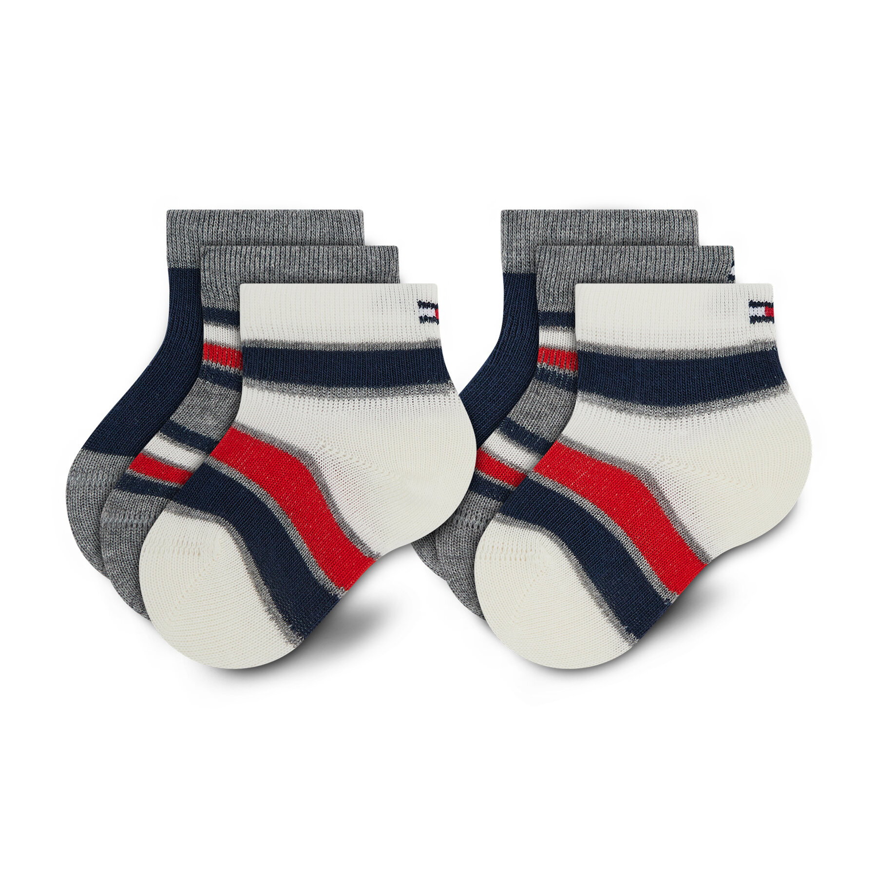 Zestaw 3 par wysokich skarpet dziecięcych Tommy Hilfiger, Rozmiar 11-14 Kolorowy 701210509
