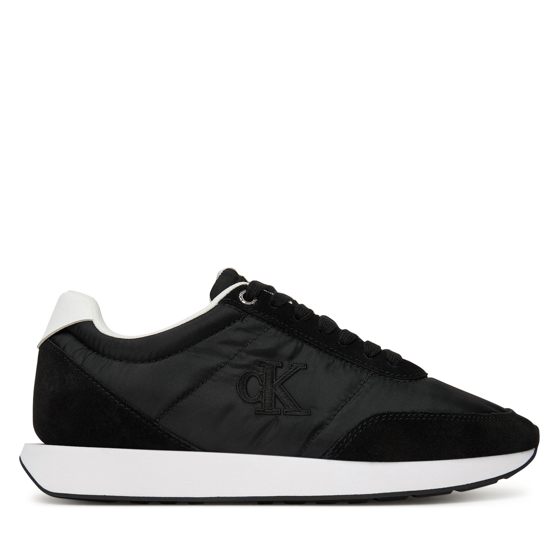 Sneakersy Calvin Klein Retro Runner Lace Up Nylon Mg YW0YW01990 Čierna