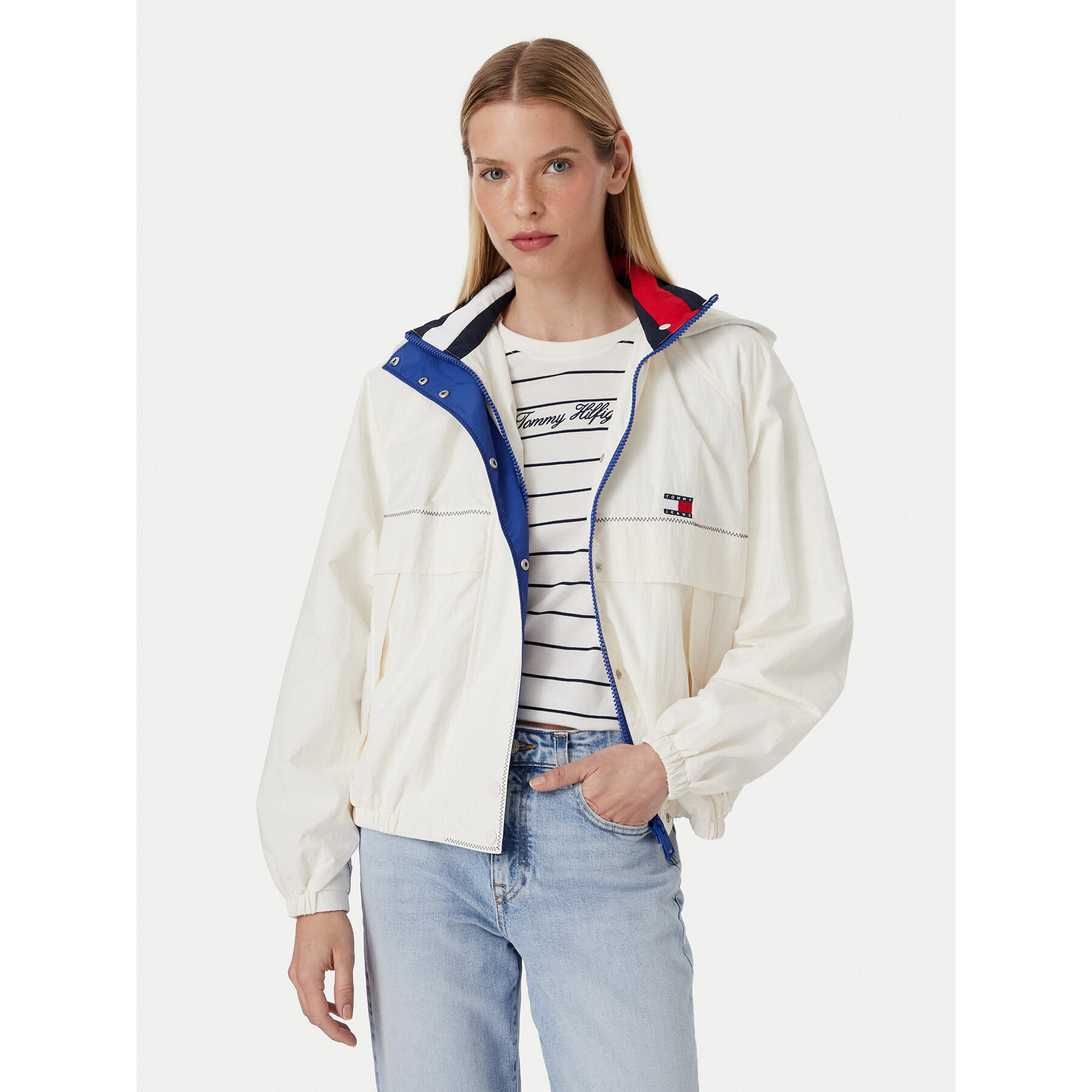Tommy Jeans Windjacke Regatta DW0DW22915 Weiß Oversize