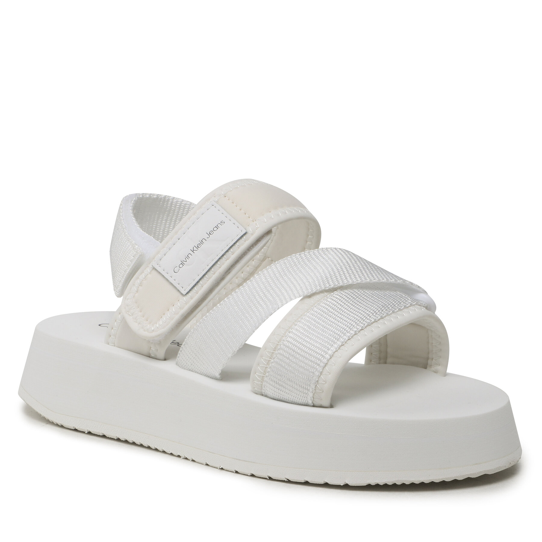 Sandale Calvin Klein Jeans Prefresato Sandal Bagde YW0YW00967 White YBR