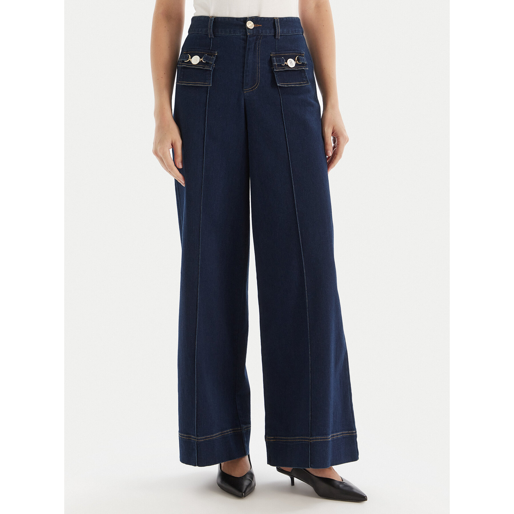 Fracomina Jeans FS25WV3004W78201 Dunkelblau Wide Leg