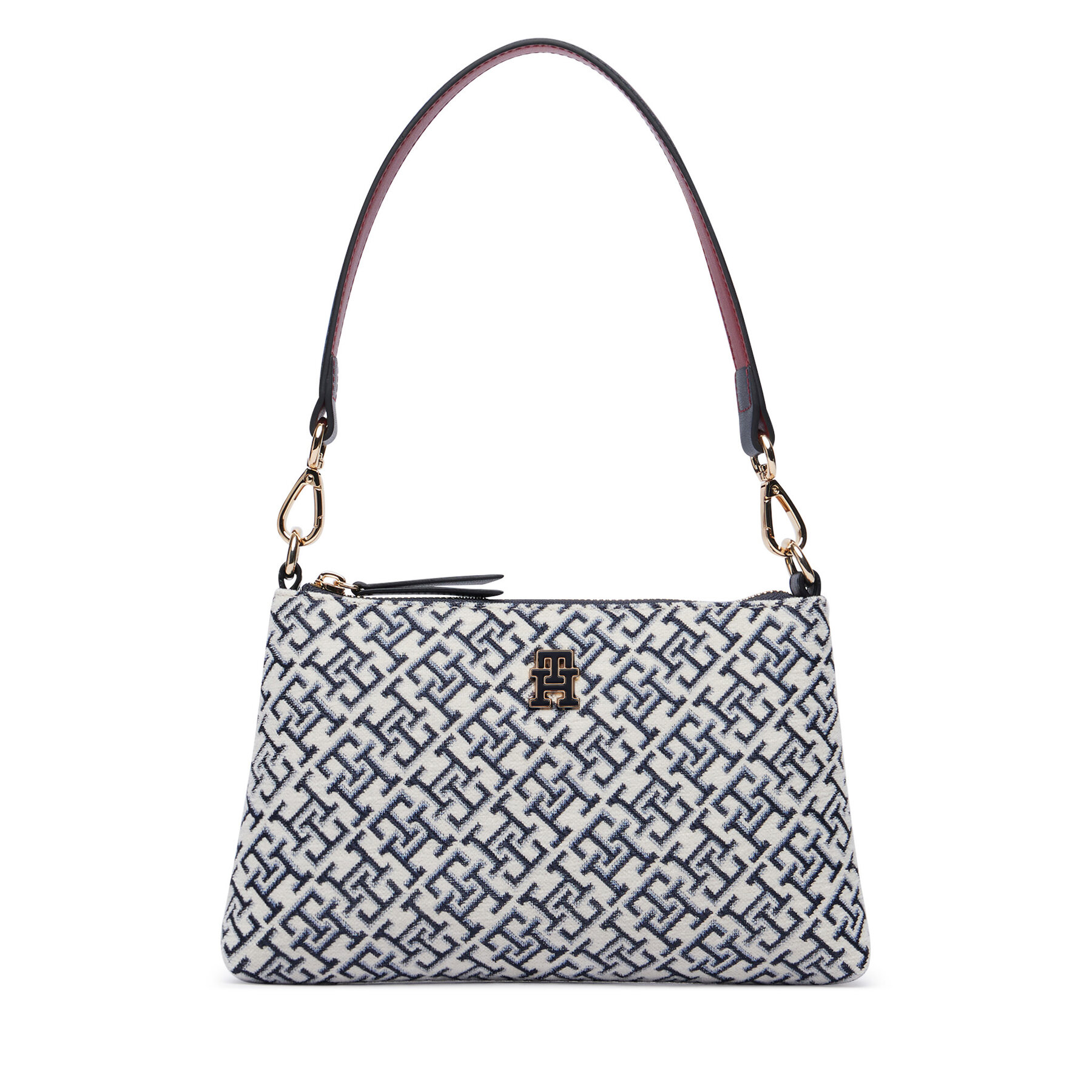 Kabelka Tommy Hilfiger Th Jacquard Mini Shoulder Bag AW0AW19006 Modrá