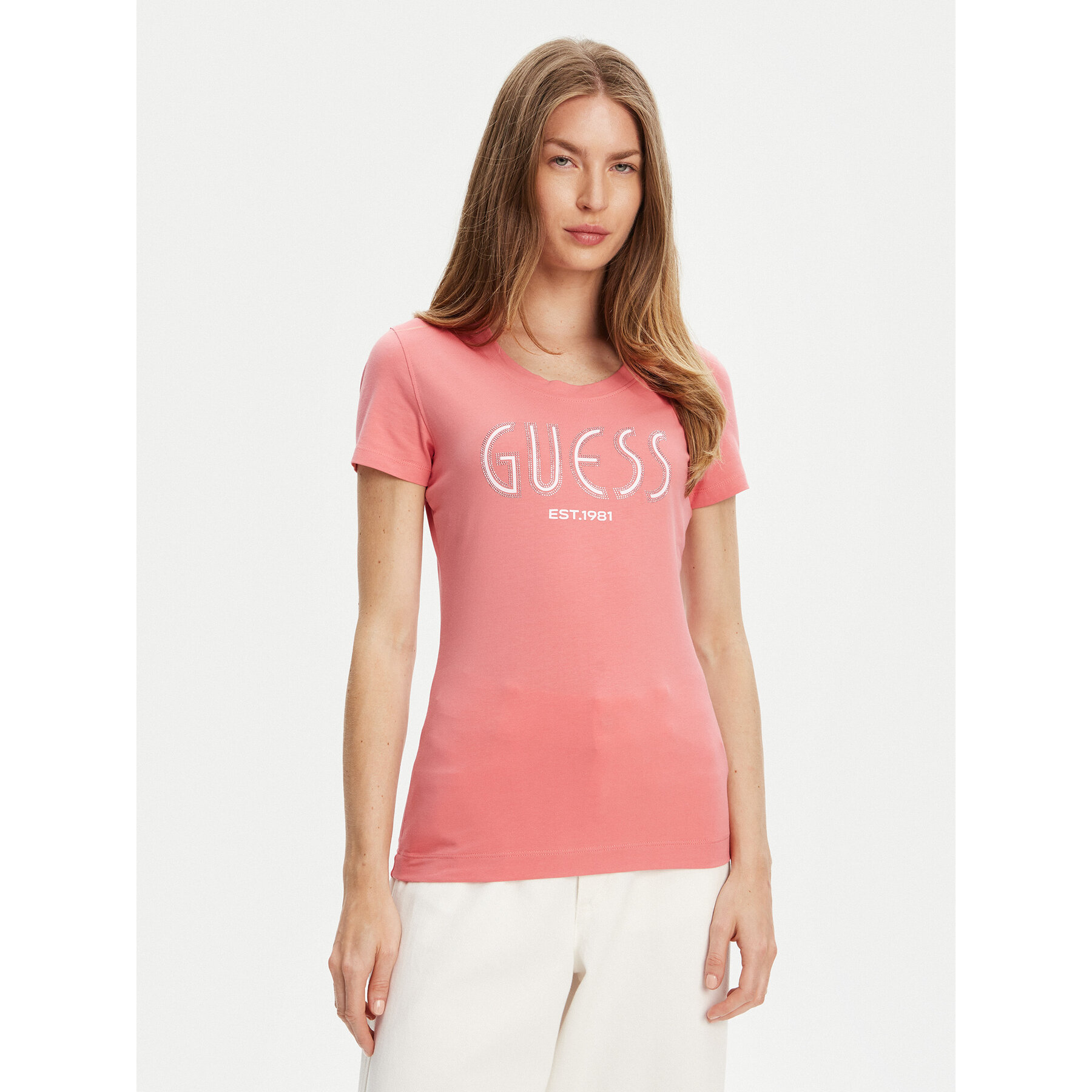 Guess T-Shirt W5YI05 J1314 Rosa Regular Fit