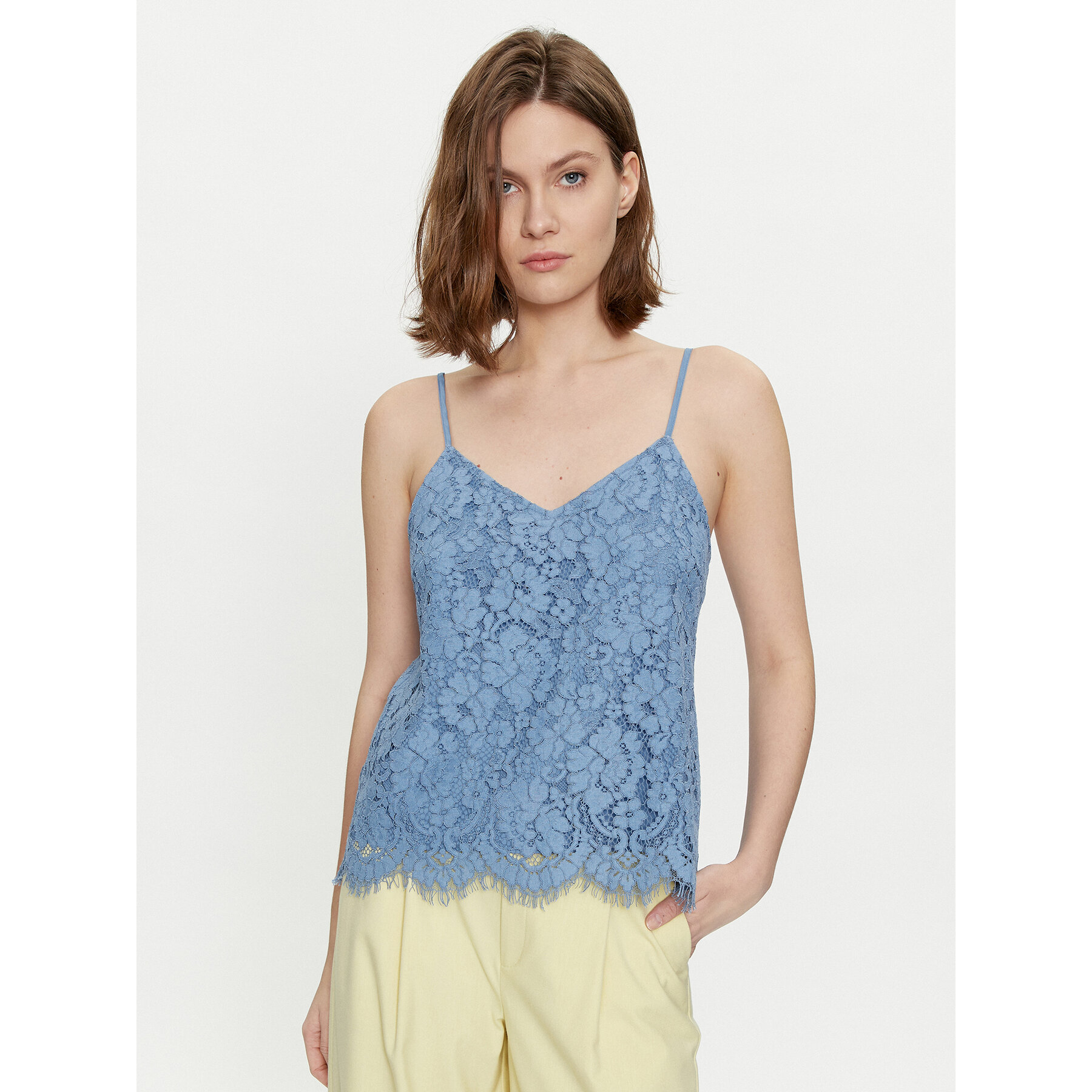 YAS Τοπ Perla 26032812 Μπλε Regular Fit