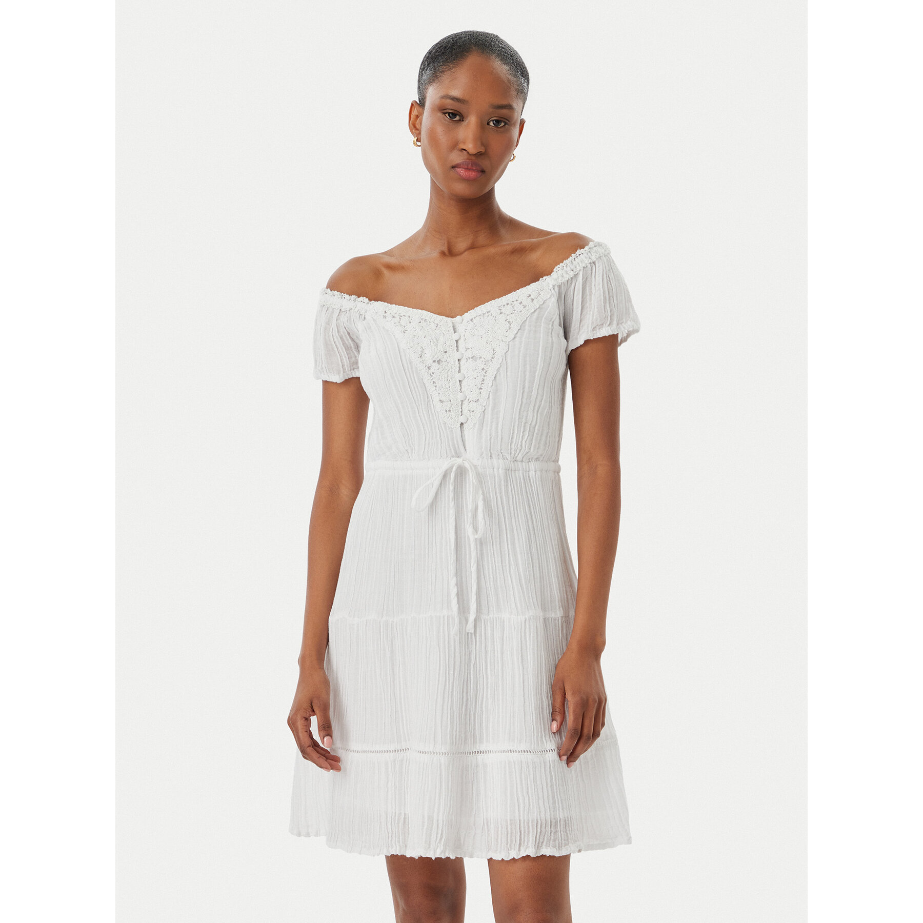 Guess Sommerkleid W5GK0A WE340 Weiß Regular Fit