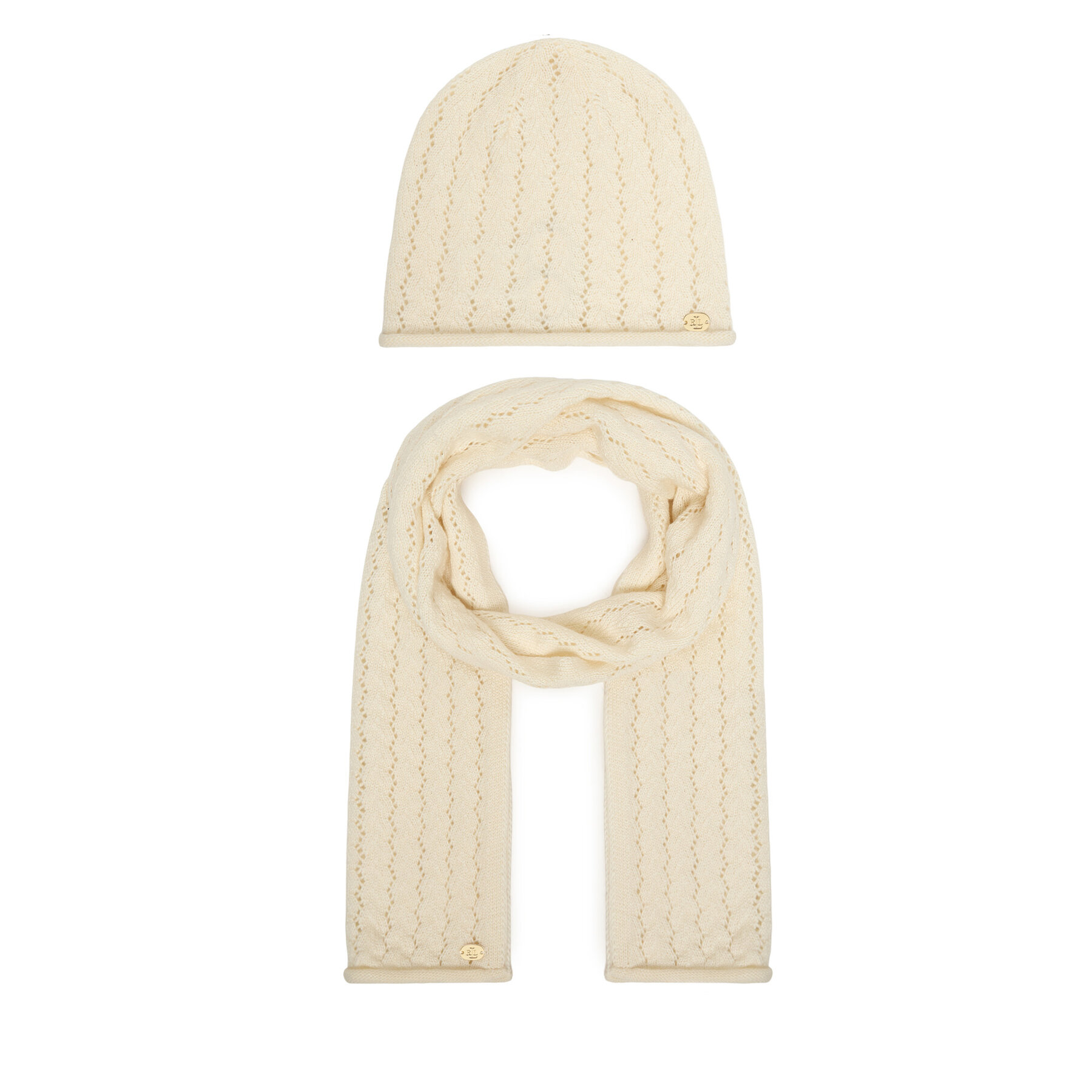 Set čiapka a šál LAUREN RALPH LAUREN 454P23528004 Krémová