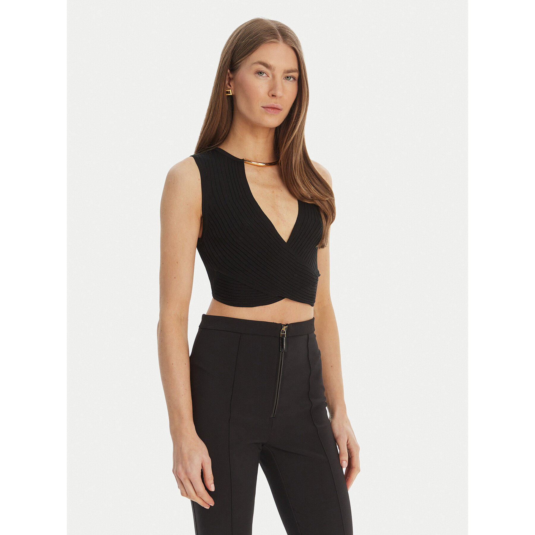 Elisabetta Franchi Top TK-76S-61E2-V250 Crna Regular Fit