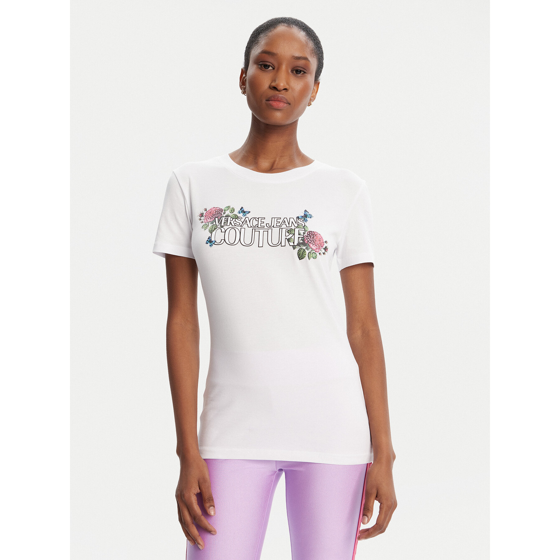 Versace Jeans Couture T-Shirt 79HAHB00 CJB01 Weiß Regular Fit