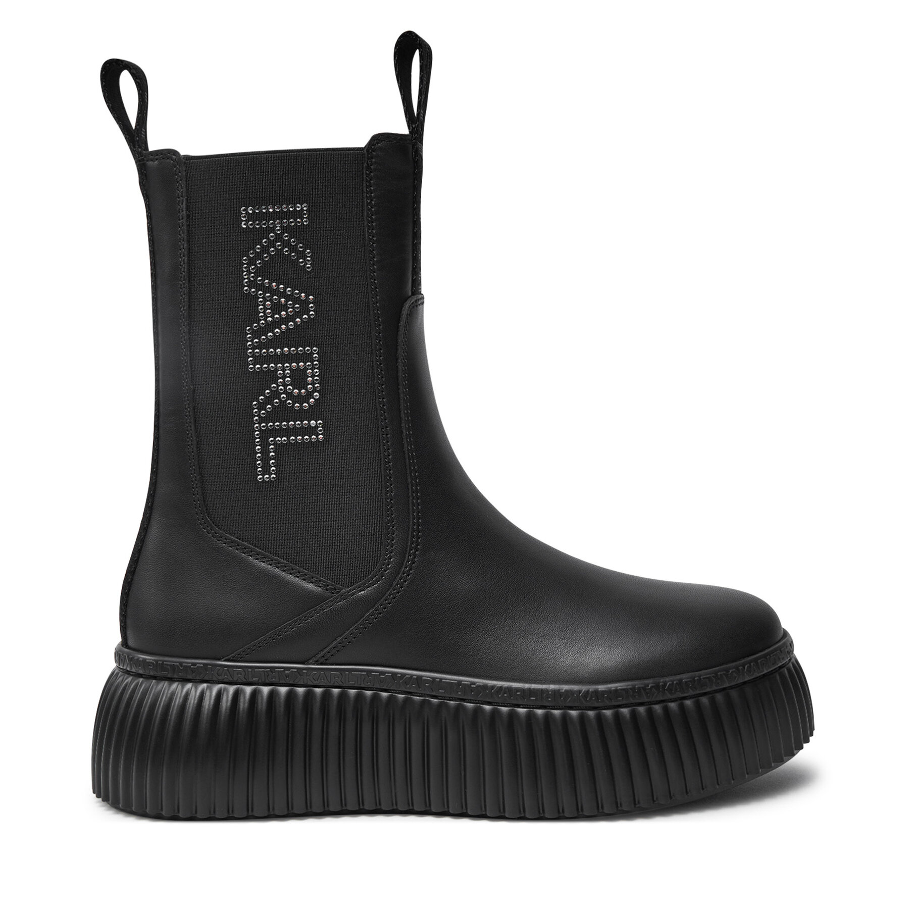 Členková obuv s elastickým prvkom KARL LAGERFELD KL42343 Čierna