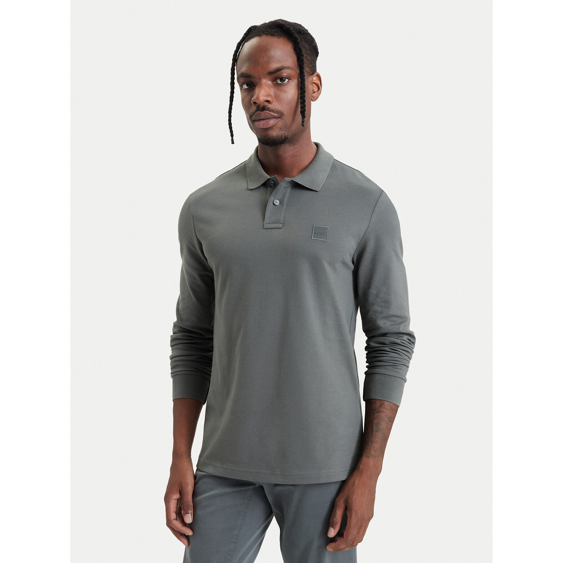 BOSS Poloshirt Passerby 50507704 Khakifarben Slim Fit