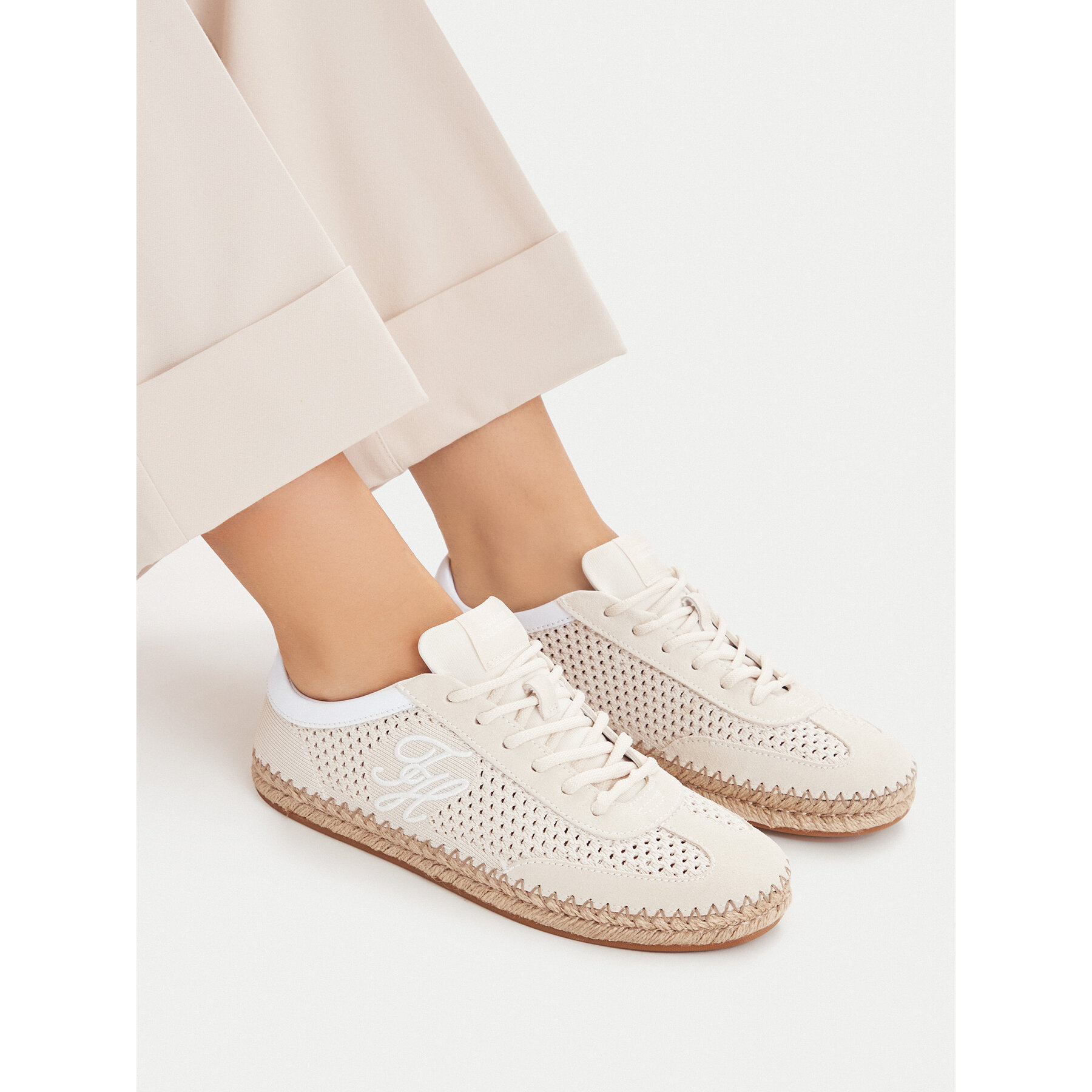 Espadrile Tommy Hilfiger Th Heritage Rope Sneaker FW0FW09406 Bež