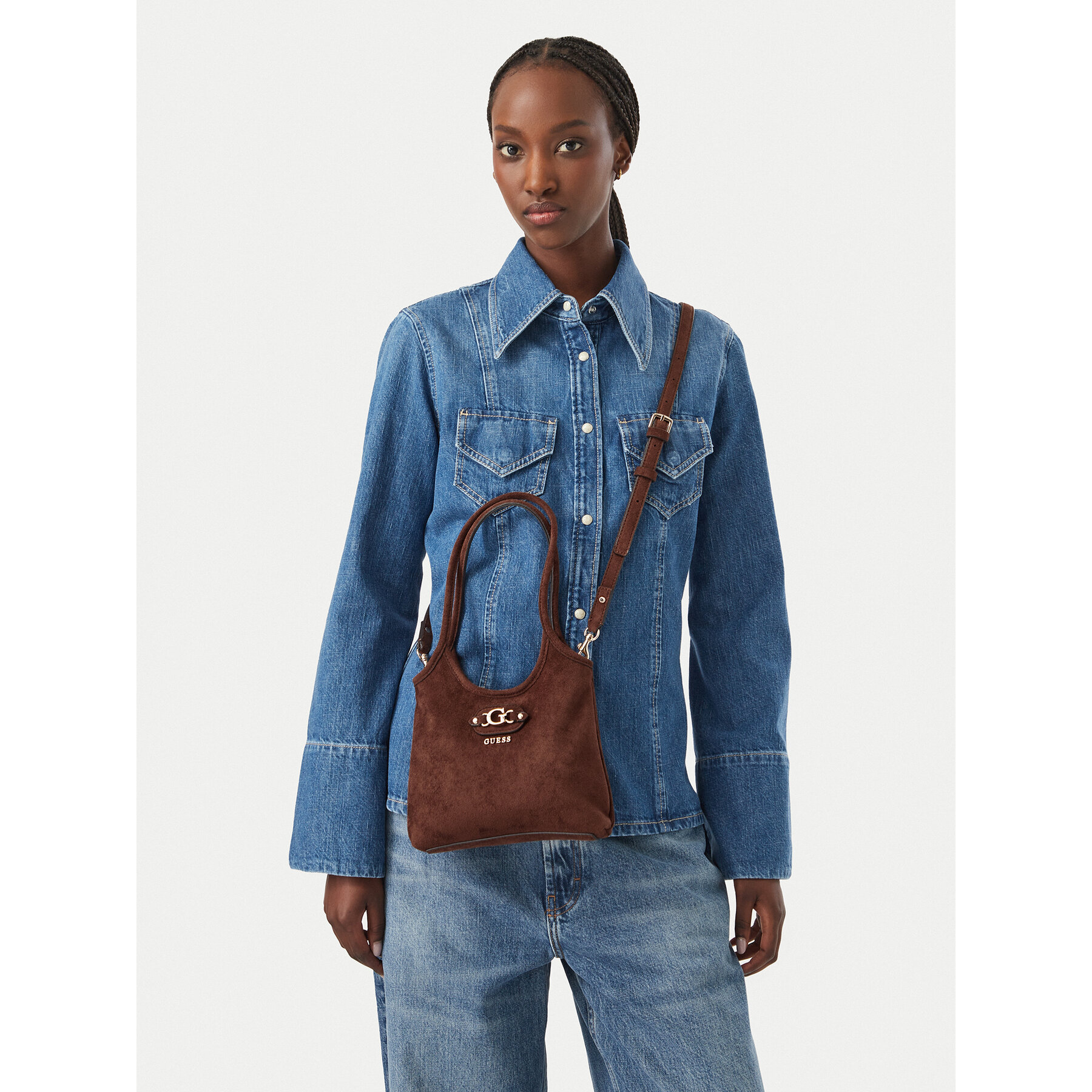 Дамска чанта Guess Samantha Mini HWSG23 13750 Кафяв