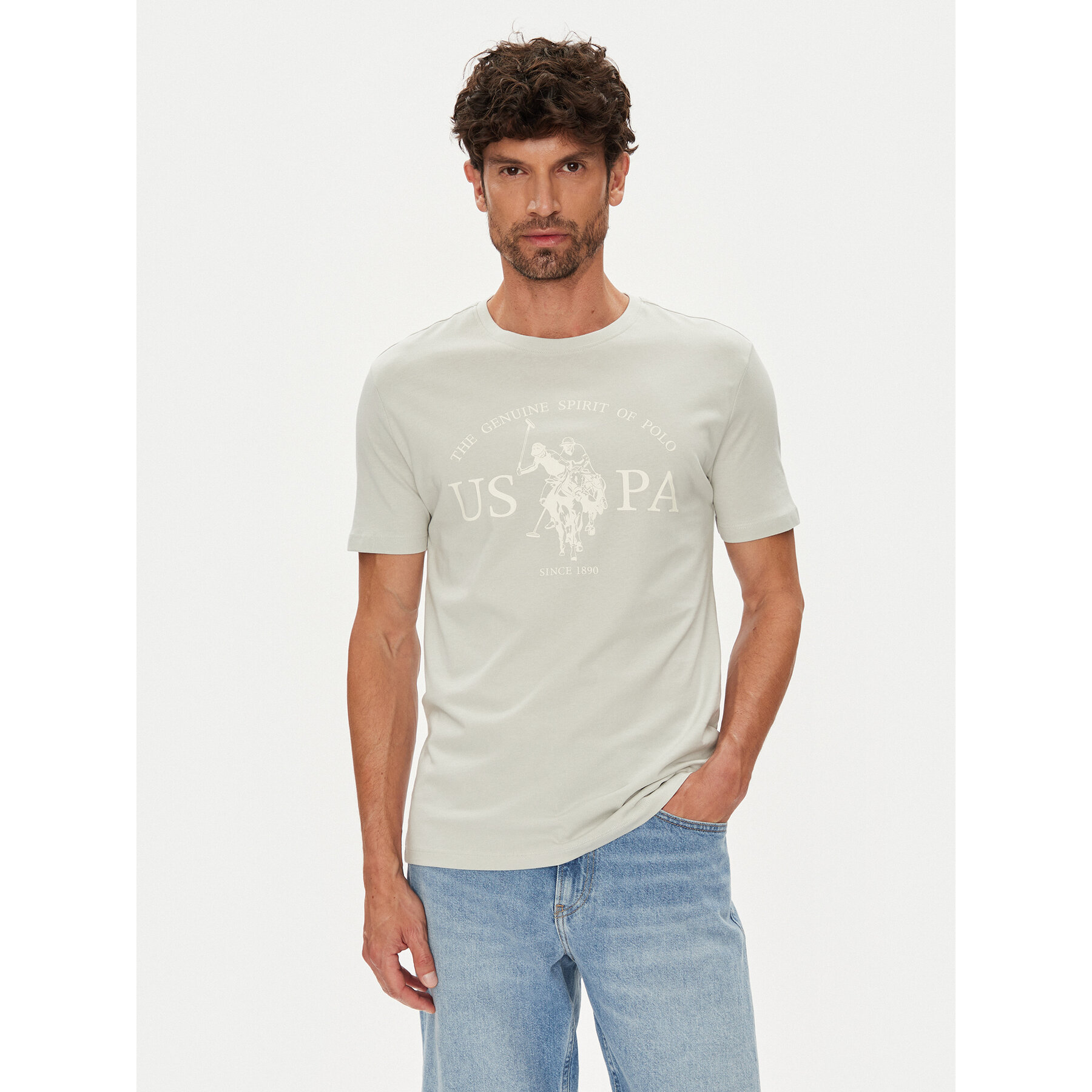 U.S. Polo Assn. T-shirt MUP4203 Beige Regular Fit