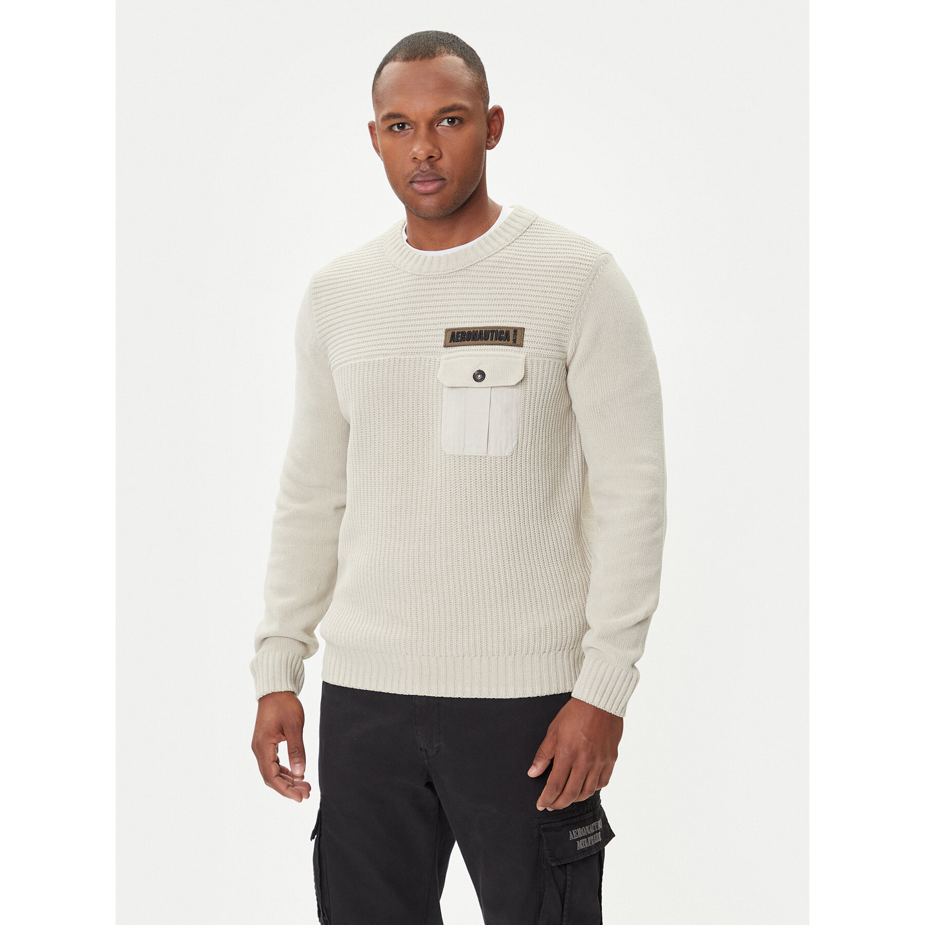 Aeronautica Militare Pullover 252MA1573UL00539 Beige Regular Fit