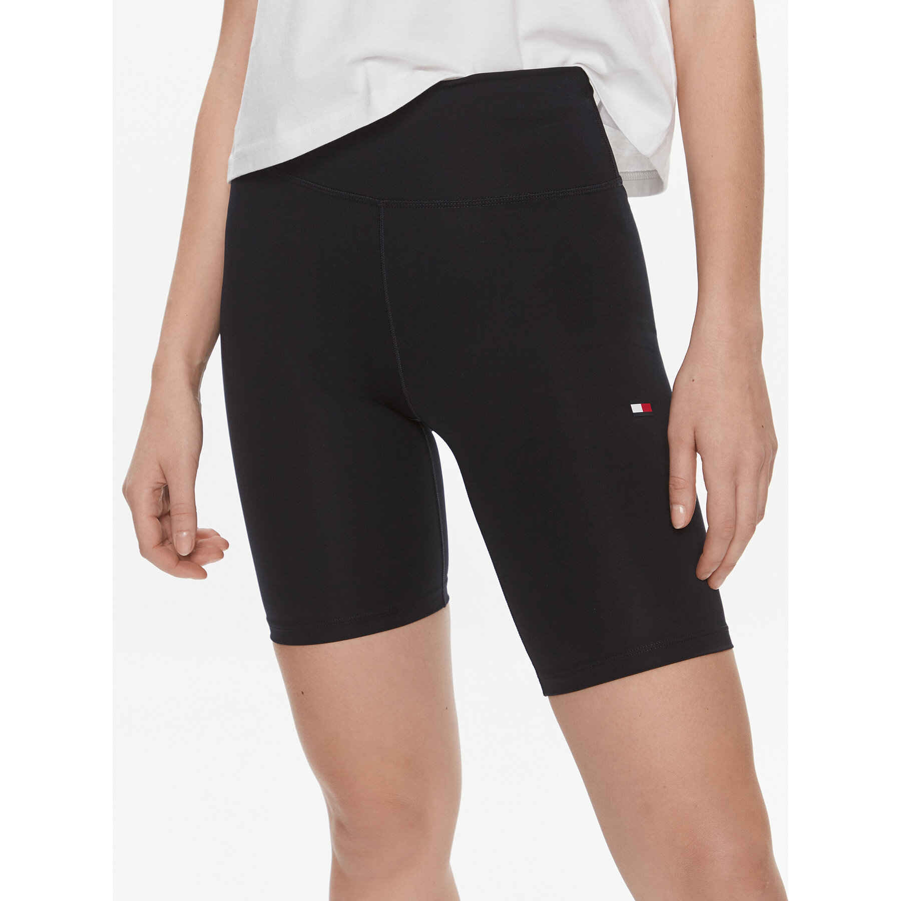 Tommy Hilfiger Bikershorts Essentials Hw Flag Fitted Short WW0WW41112 Dunkelblau Skinny Fit