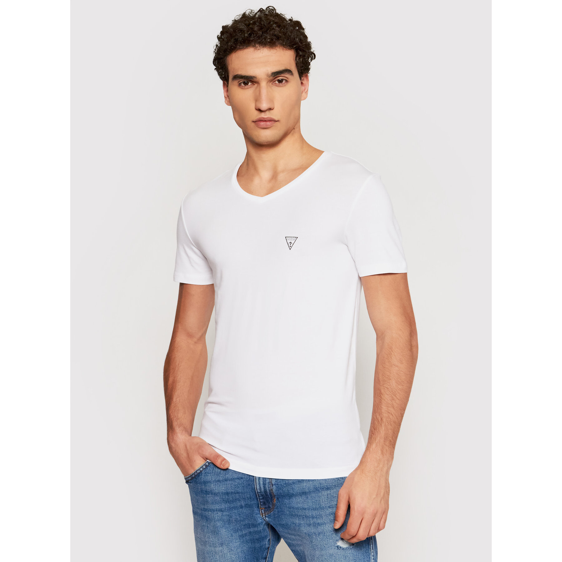 Guess Póló U97M01 JR003 Fehér Slim Fit