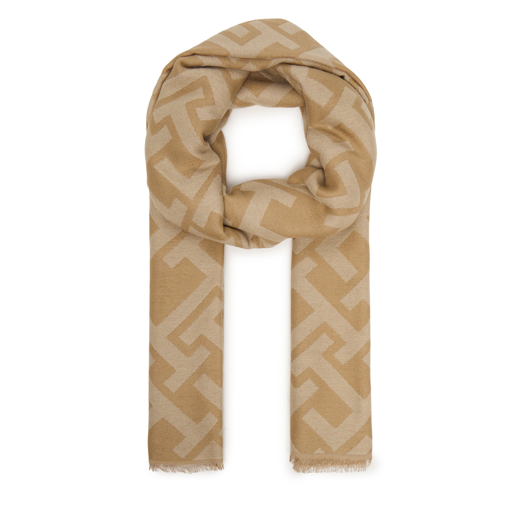 Šál Tommy Hilfiger Th Monogram Heavy Scarf AW0AW18051 Béžová