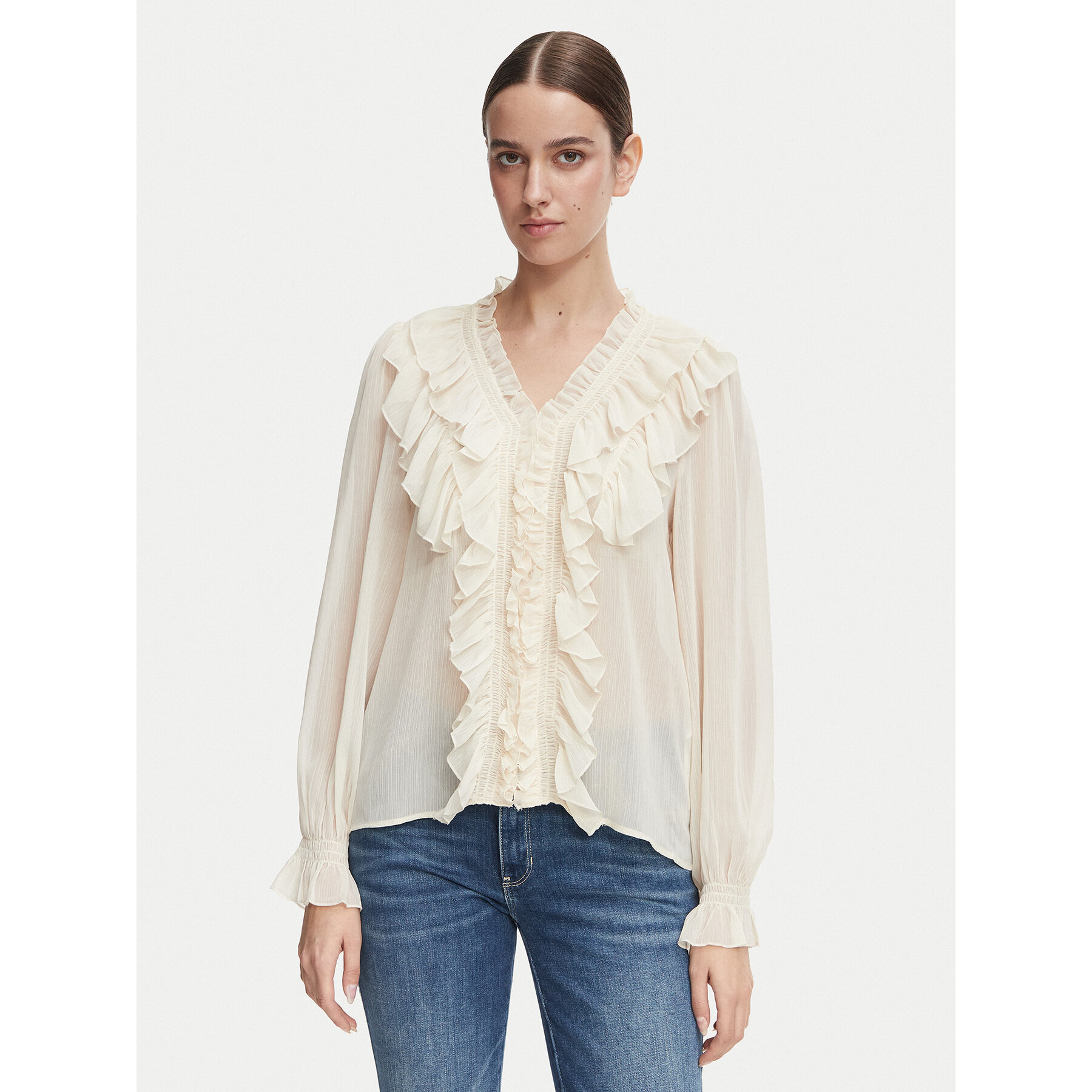 Morgan Bluse 252-CATHY Hellbeige Regular Fit