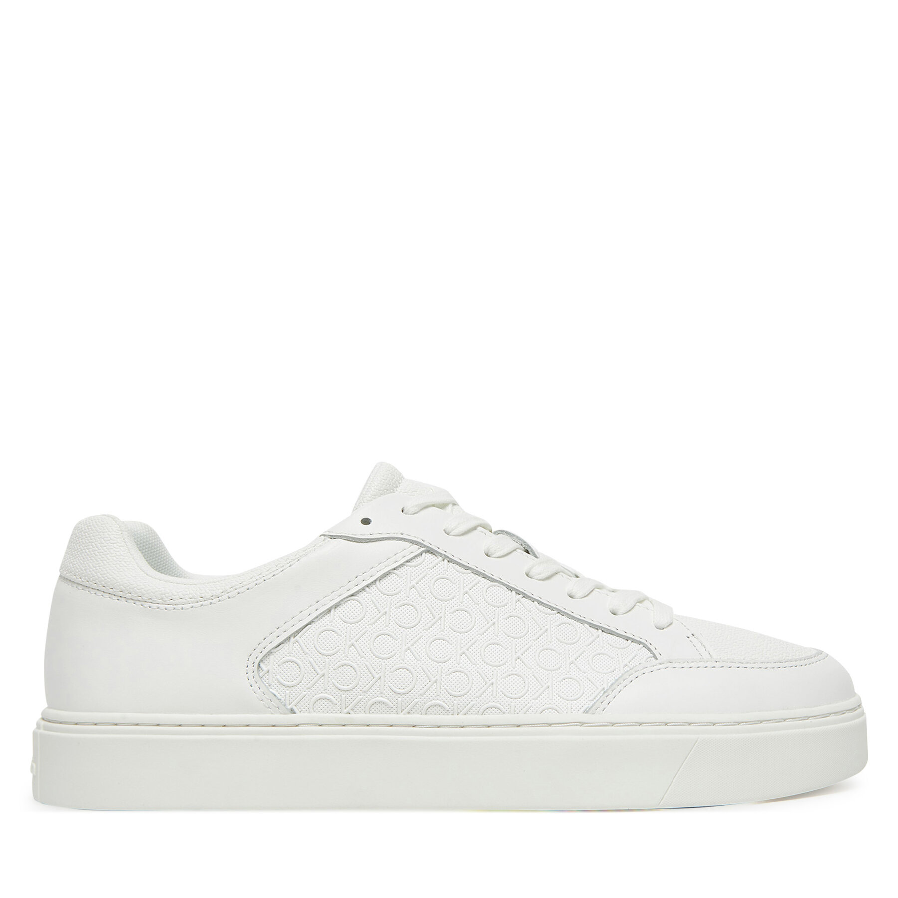 Sneakersy Calvin Klein Clean Cup Low Laceup Mono HM0HM01899 Biela