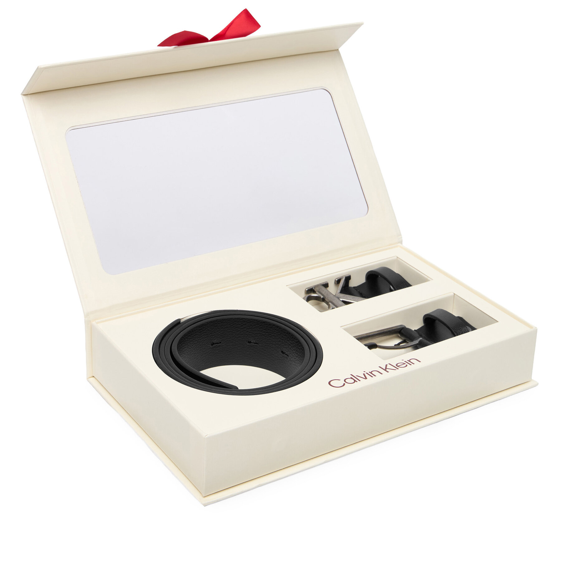 Pasek Męski Calvin Klein, Rozmiar 90, Czarny Belt Gift Set LV04D0009G