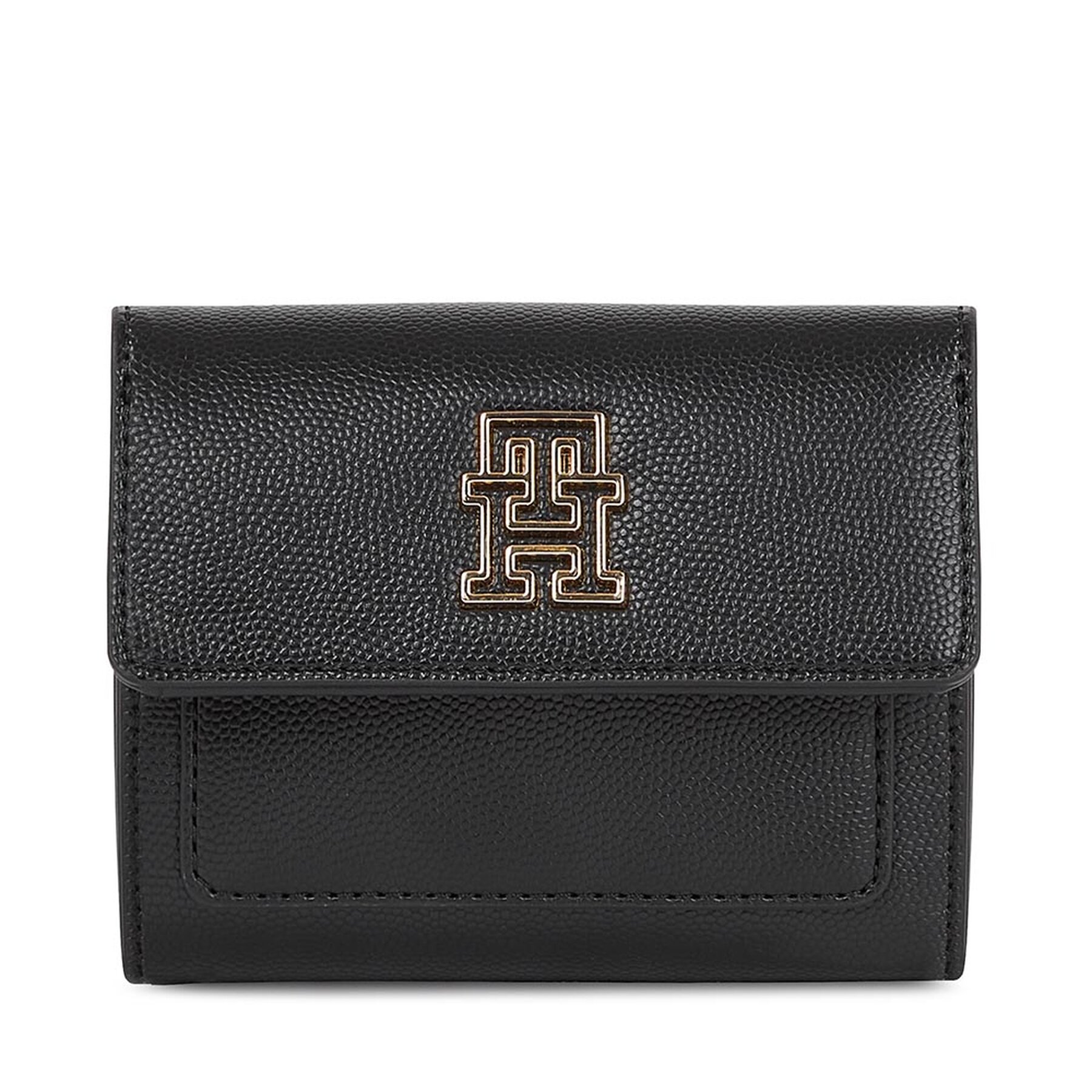 Πορτοφόλι Tommy Hilfiger Th Timeless Med Flap W Bill AW0AW15258 Μαύρο