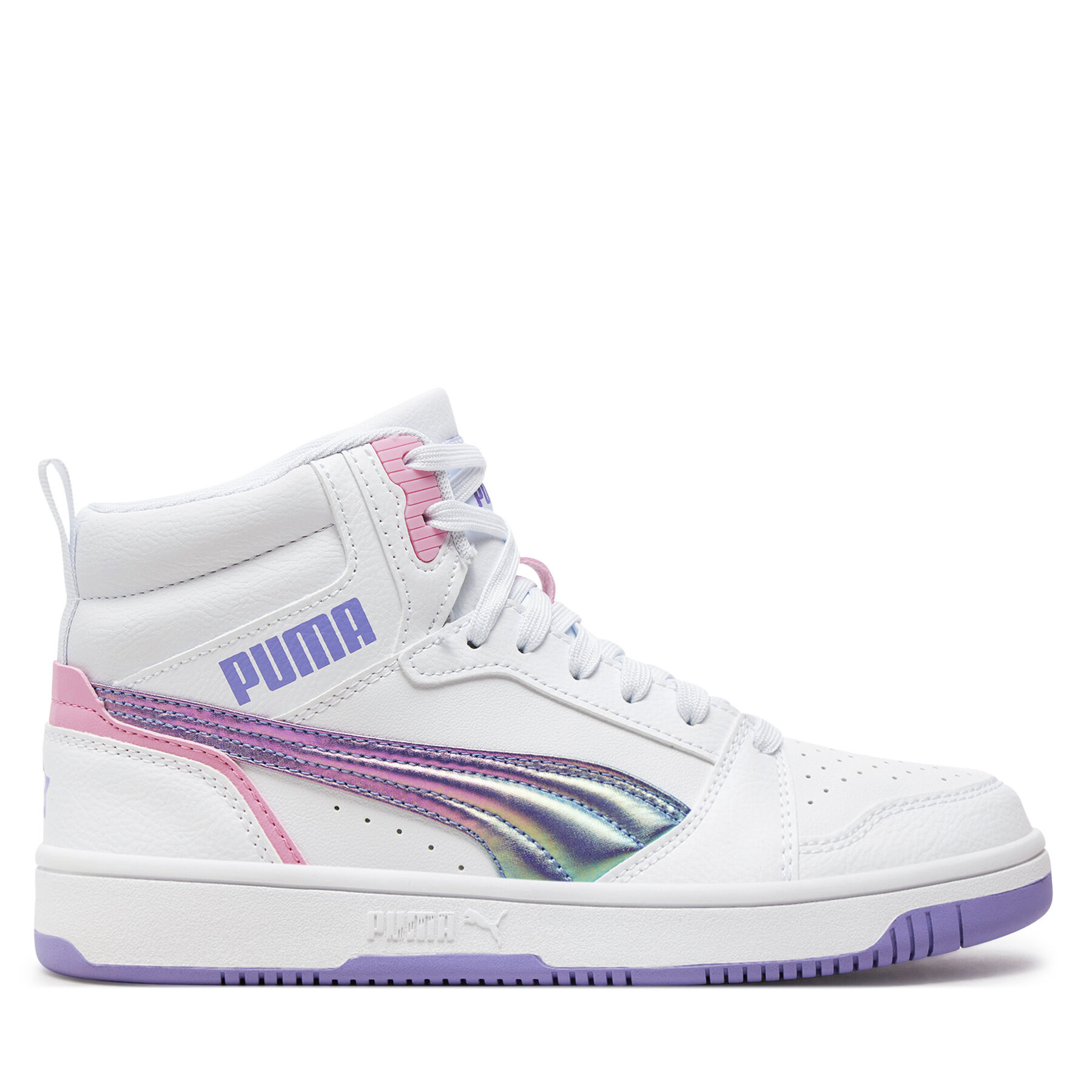 Î‘Î¸Î»Î·Ï„Î¹ÎºÎ¬ Puma Rebound V6 Mid Bouncy Sky Jr 398725 01 Î›ÎµÏ…ÎºÏŒ