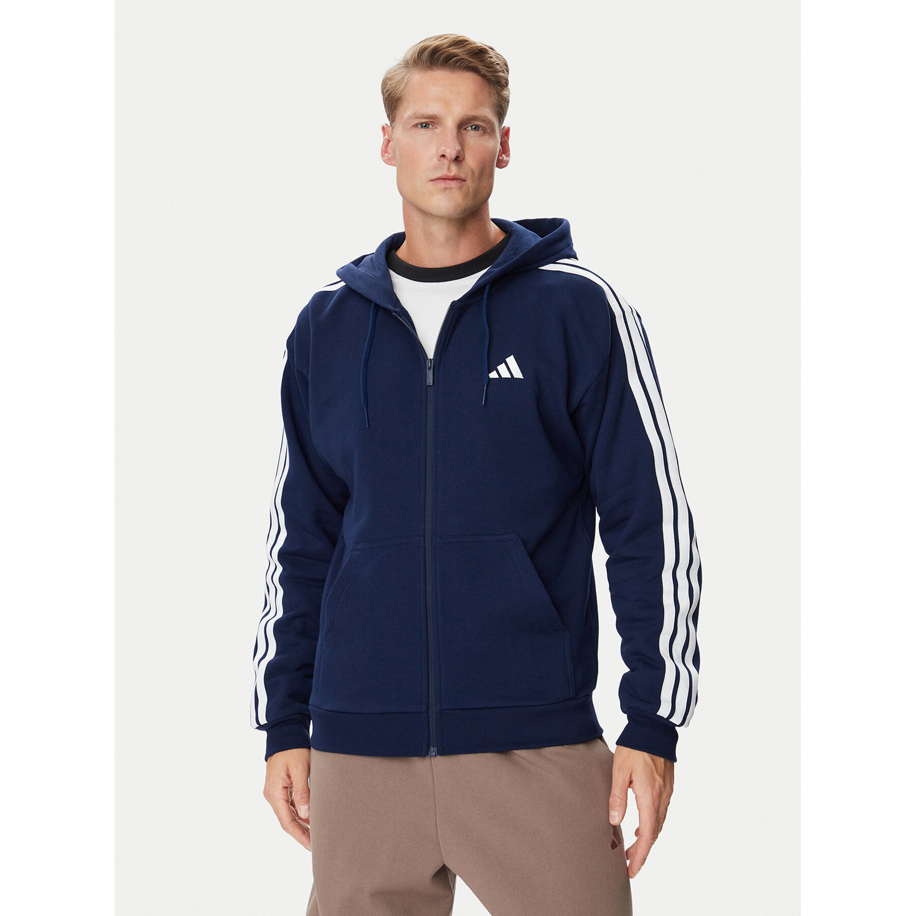 adidas Sweatshirt Essentials 3-Stripes French Terry KY4176 Blau Regular Fit