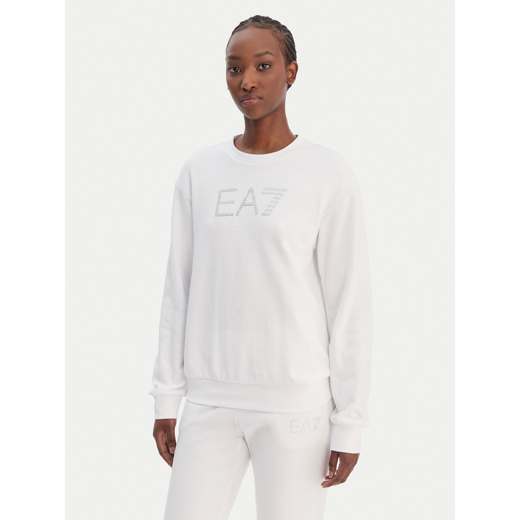 EA7 Emporio Armani Sweatshirt 7W000953 AF15831 U0002 Weiß Regular Fit