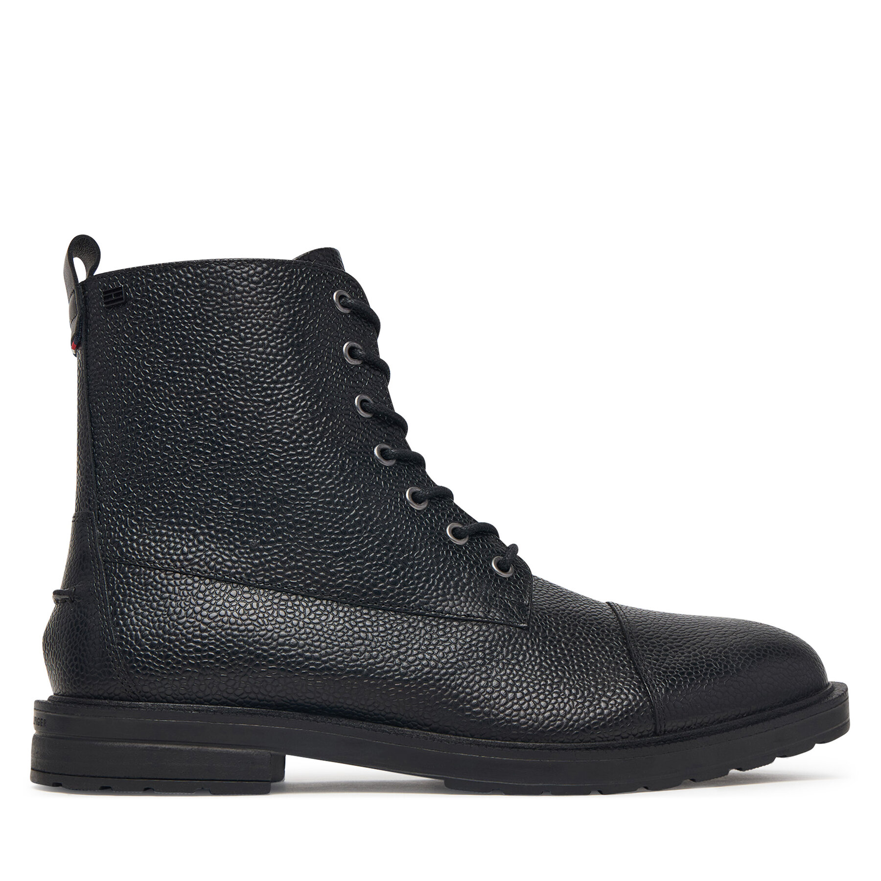 Šnurovacia obuv Tommy Hilfiger Cleated Hilifger Scotch Lth Boot FM0FM06081 Čierna