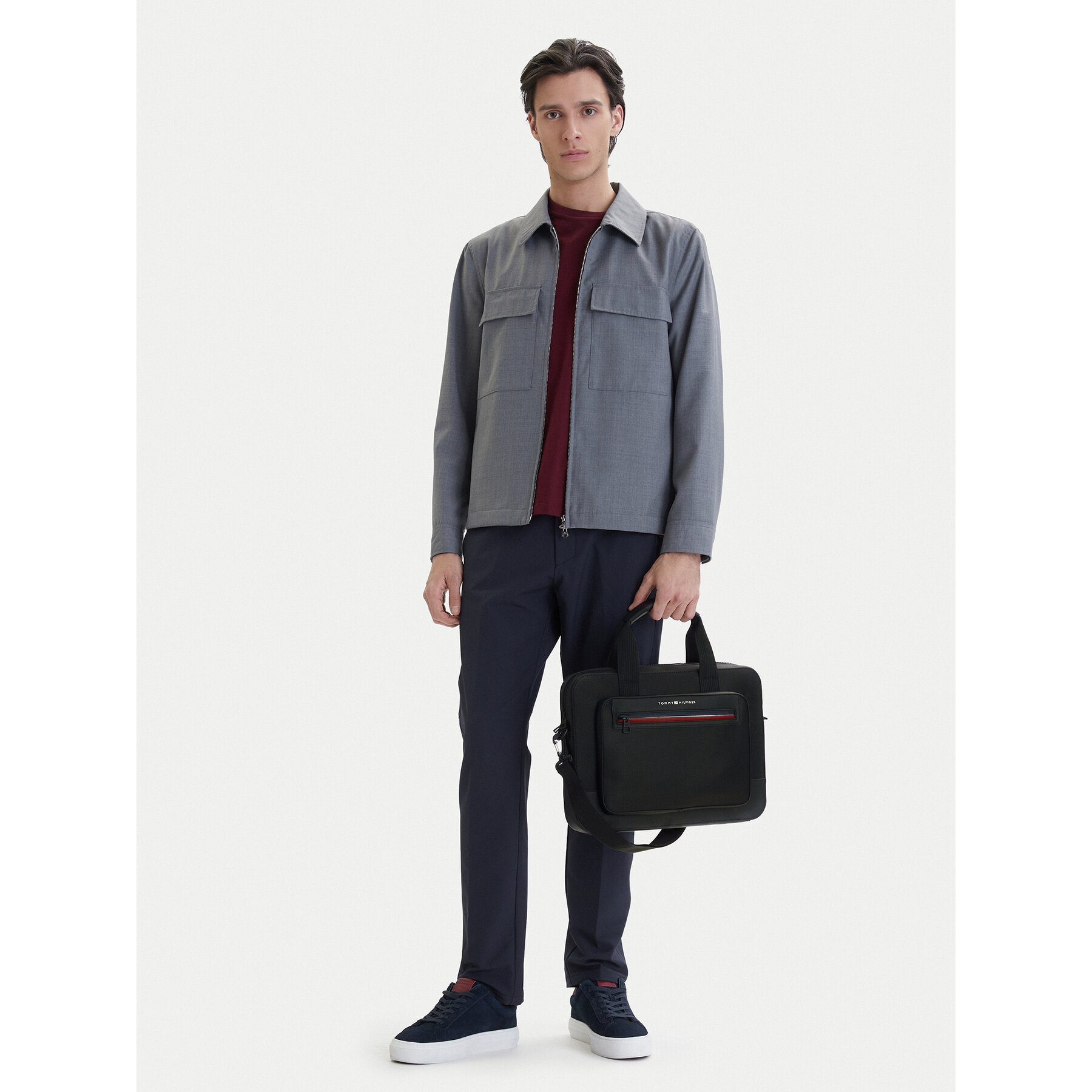 Τσάντα για laptop Tommy Hilfiger Th Foundation Computer Bag AM0AM14158 Μαύρο