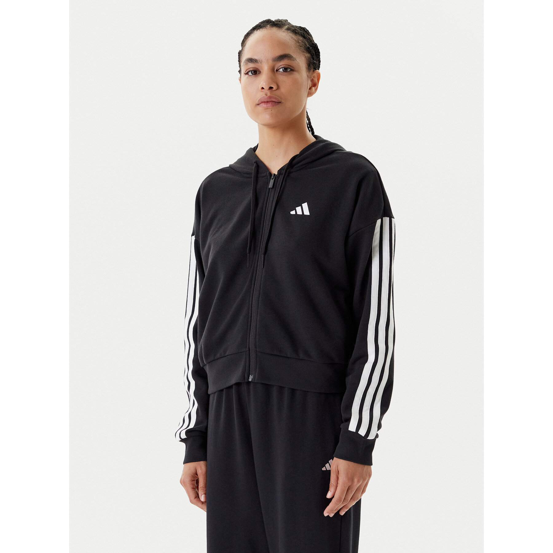 adidas Sweatshirt Essentials 3-Stripes JE0052 Schwarz Regular Fit
