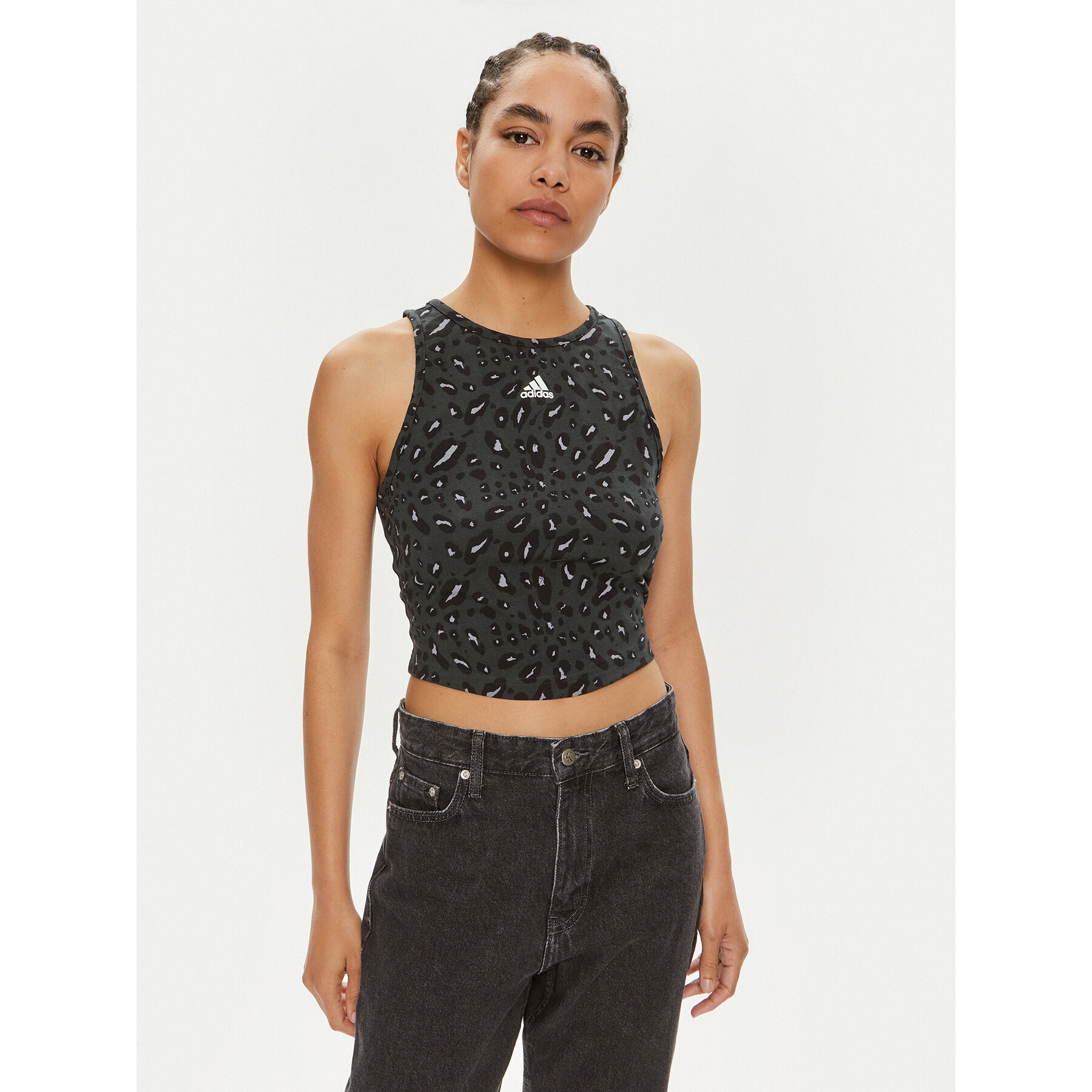 adidas Τοπ Essentials IN9930 Γκρι Slim Fit