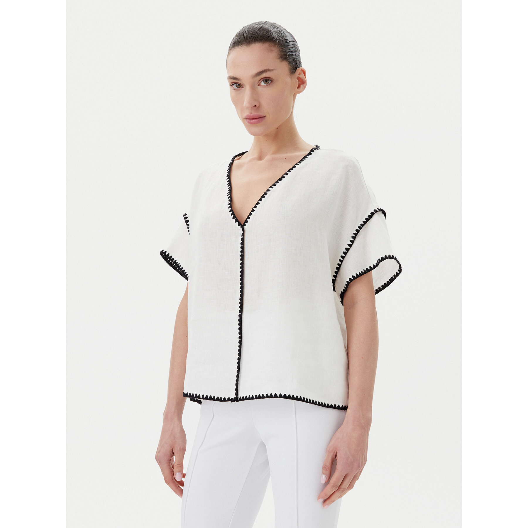 ICONA Bluse RP5LE004 Weiß Relaxed Fit