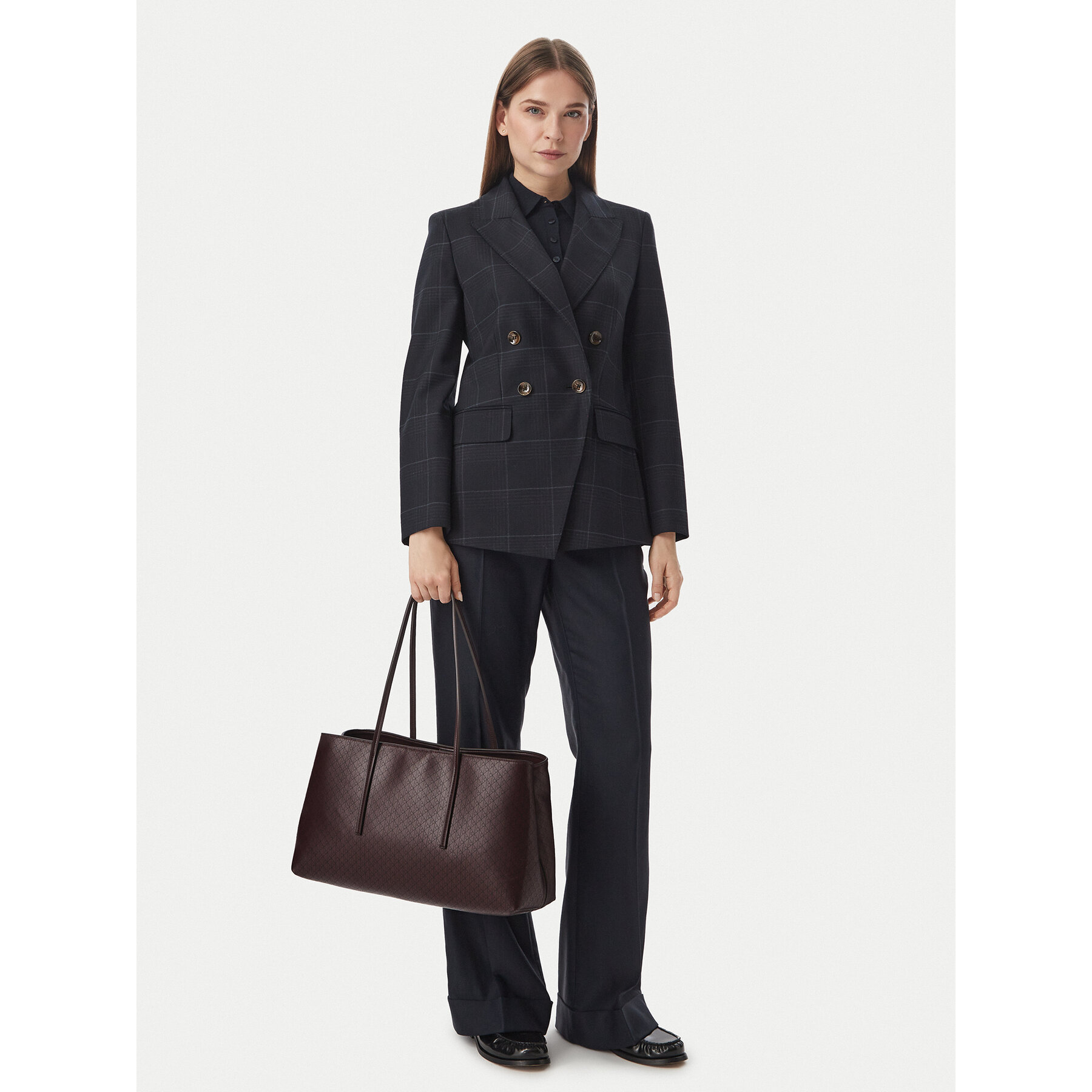 Geantă Calvin Klein Emblem Aop Medium Work Tote LV04F3786G Vișiniu