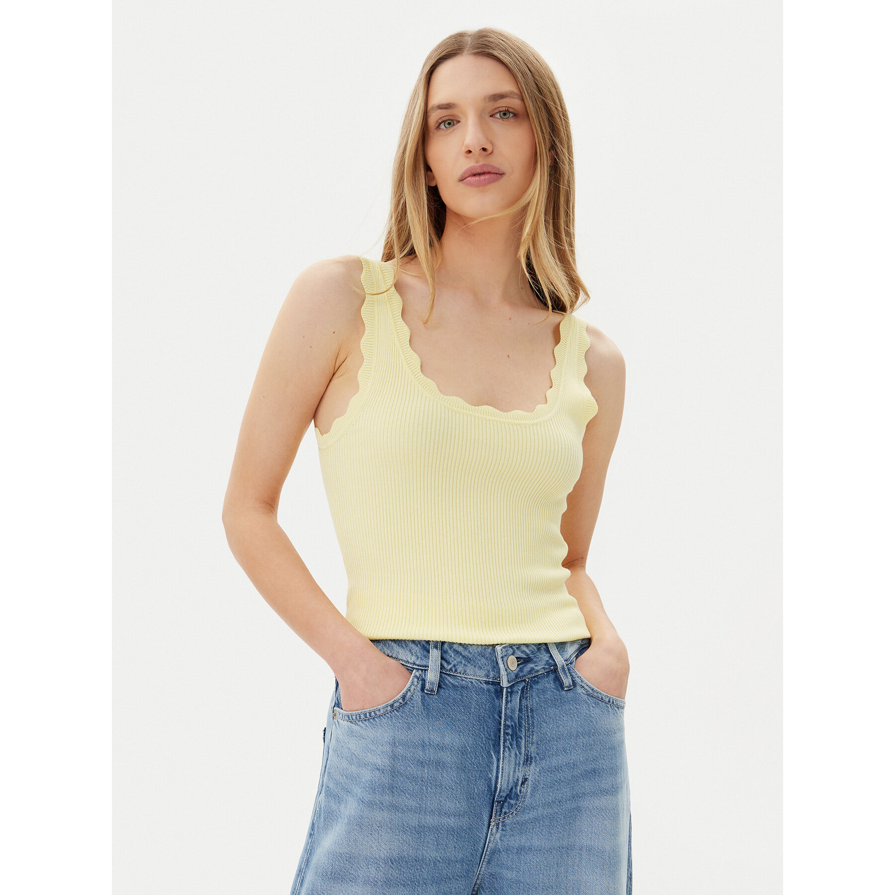 JDY Top Nanna 15290585 Giallo Slim Fit